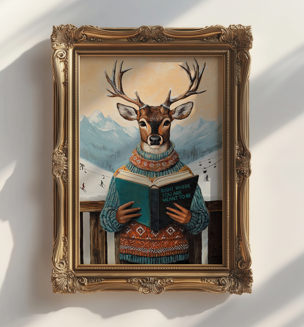 Right Where You are Meant to Be Deer Ski Print