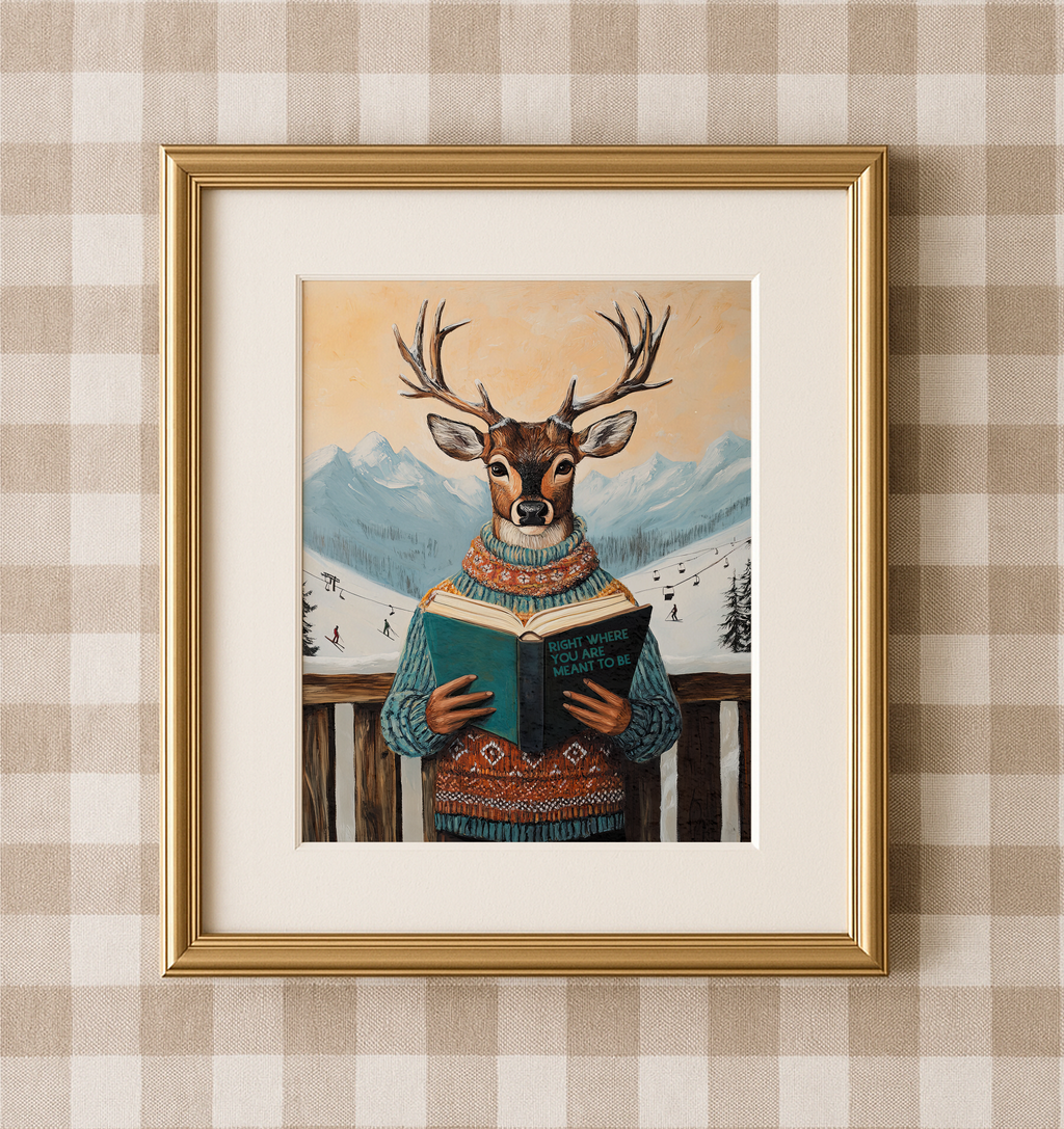 Right Where You are Meant to Be Deer Ski Print