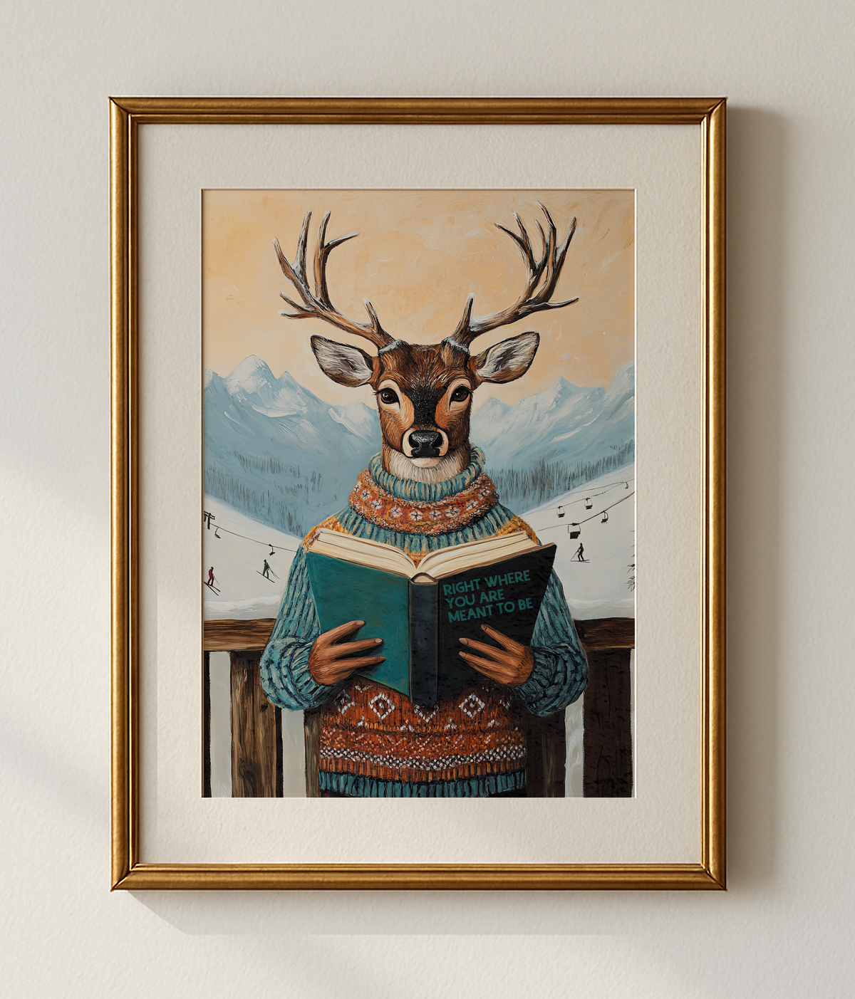 Right Where You are Meant to Be Deer Ski Print