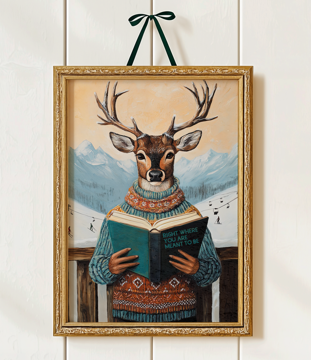 Right Where You are Meant to Be Deer Ski Print