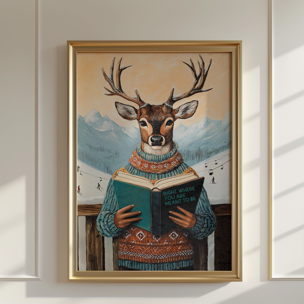 Right Where You are Meant to Be Deer Ski Print