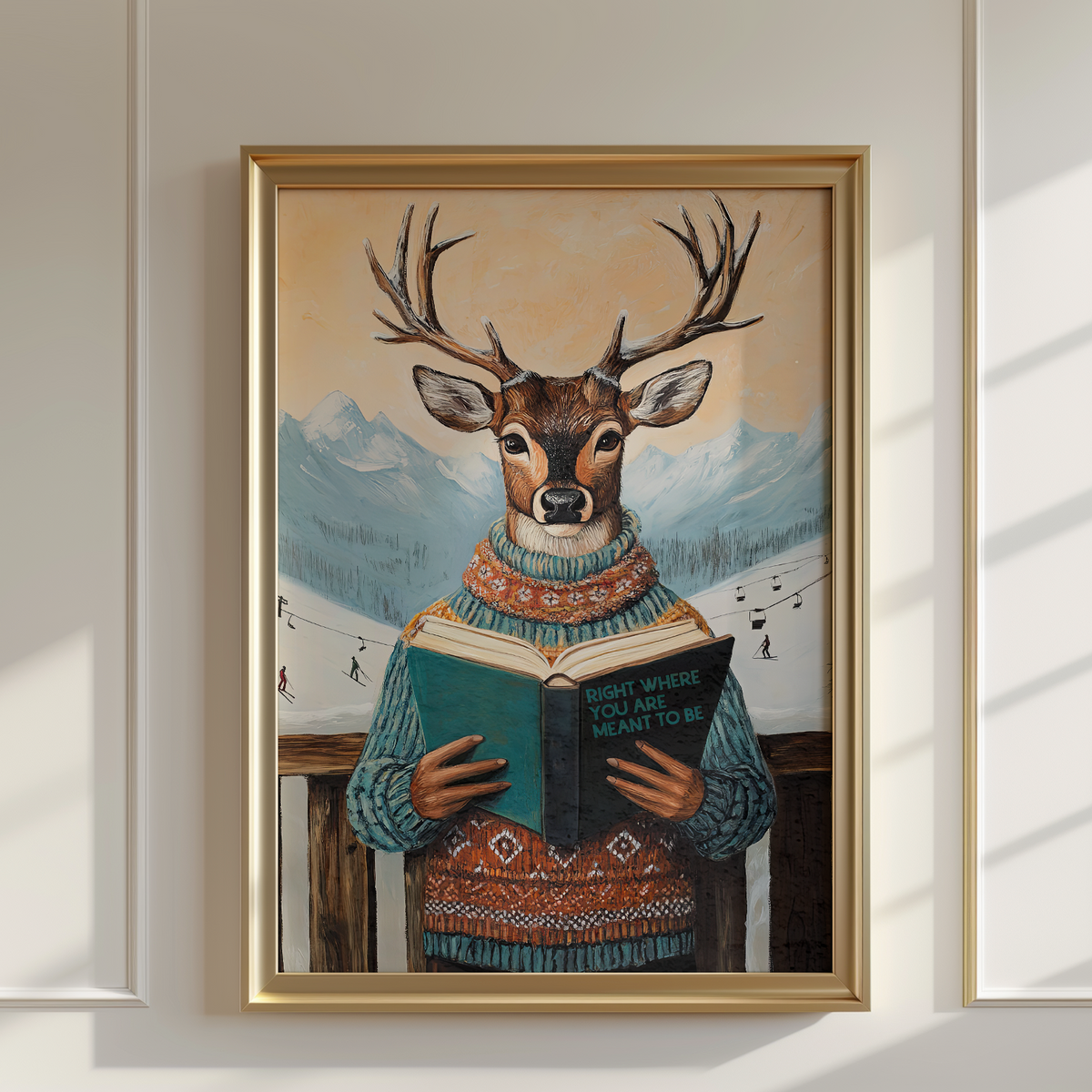 Right Where You are Meant to Be Deer Ski Print