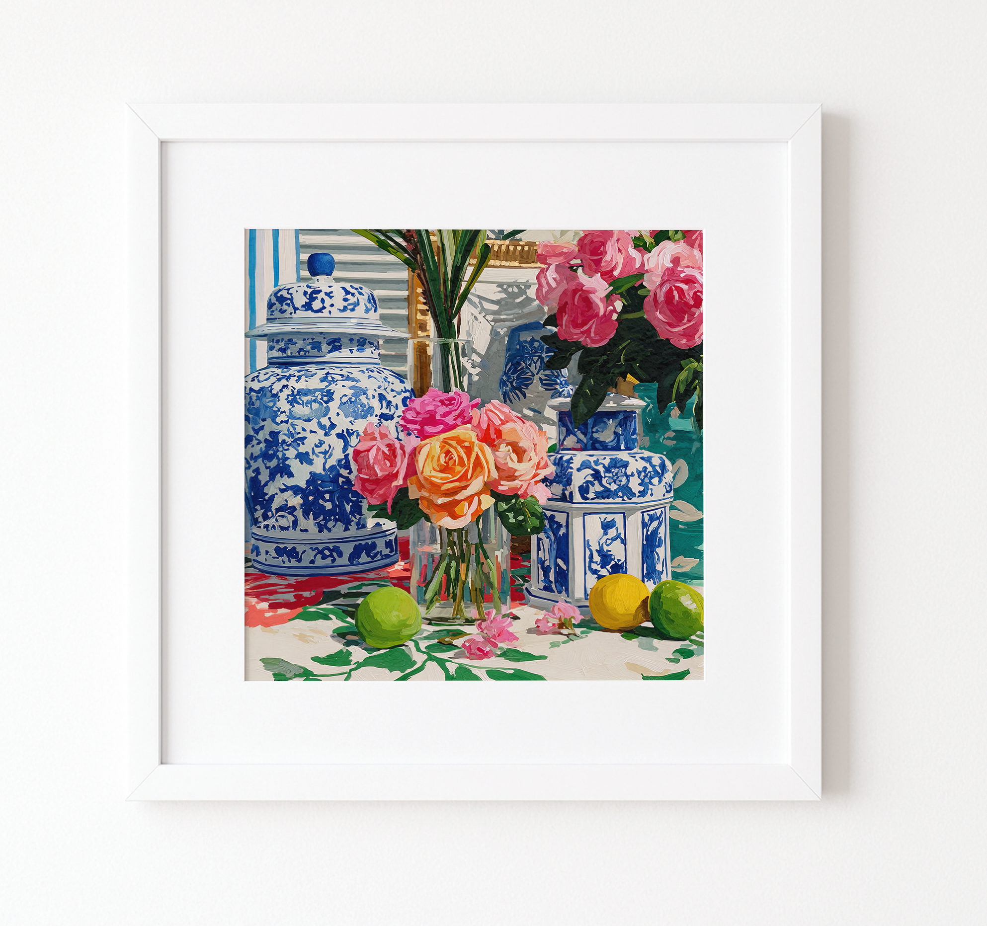 Grandmillennial Floral Still Life Art Print — Vintage Jars