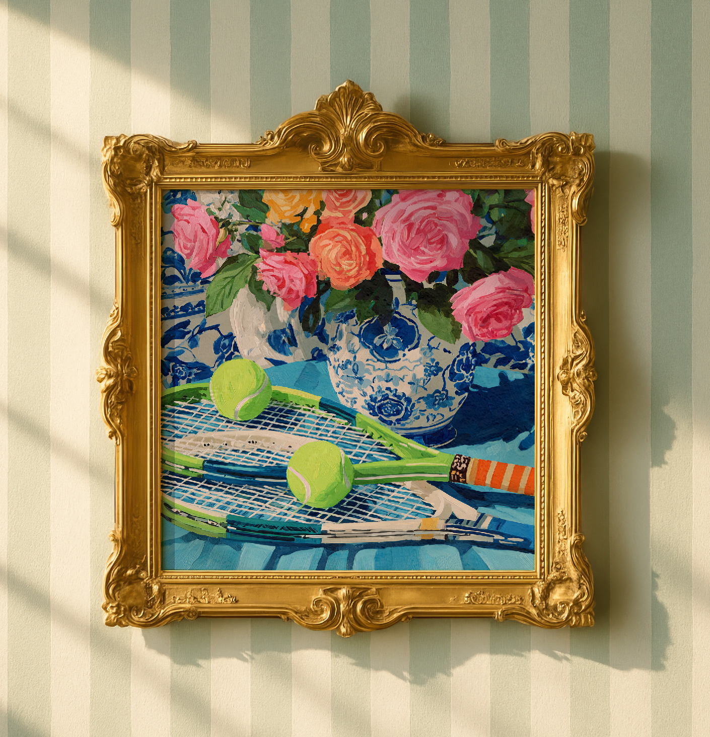 Tennis Floral Art Print — Preppy Botanical Decor