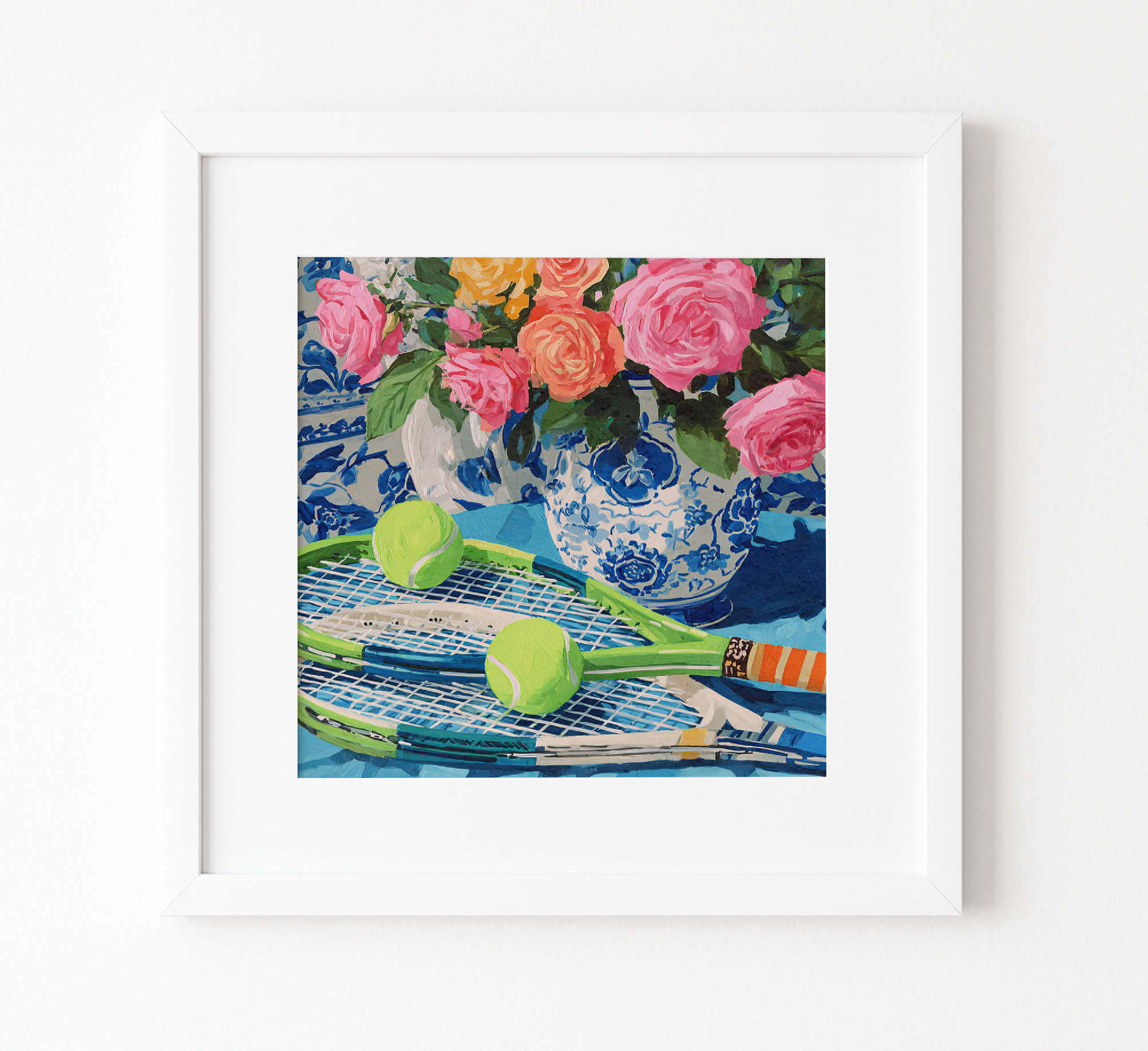 Tennis Floral Art Print — Preppy Botanical Decor