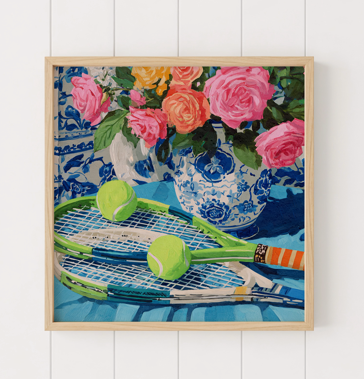 Tennis Floral Art Print — Preppy Botanical Decor