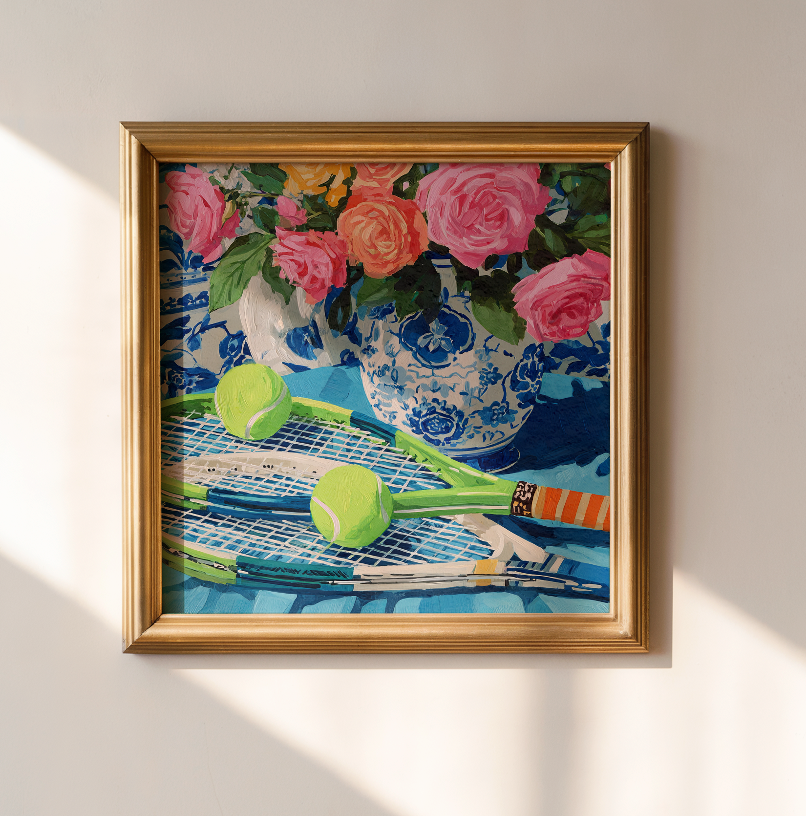Tennis Floral Art Print — Preppy Botanical Decor
