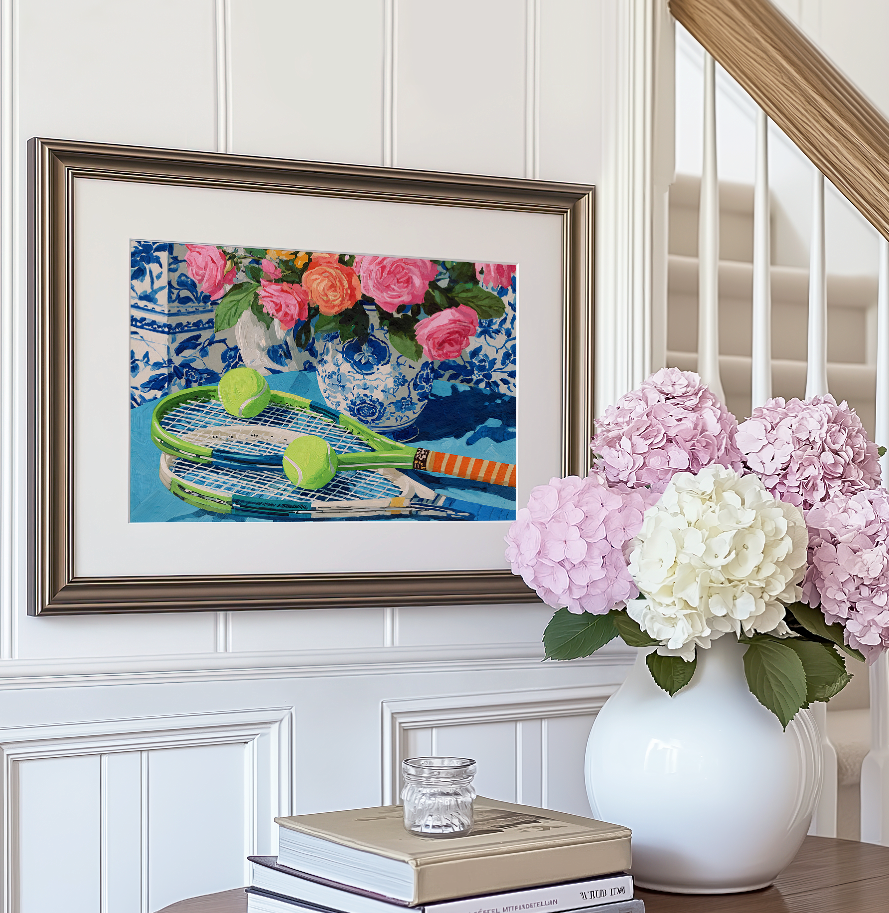 Tennis Floral Art Print — Preppy Botanical Decor