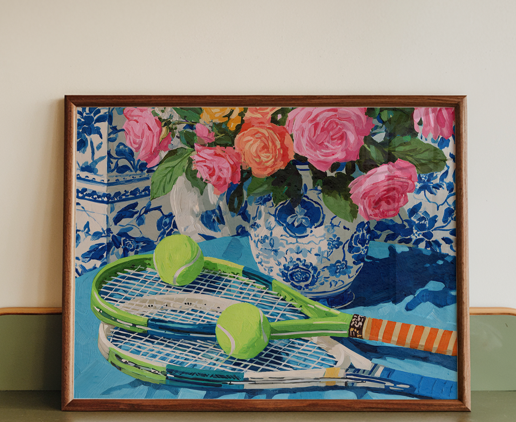 Tennis Floral Art Print — Preppy Botanical Decor
