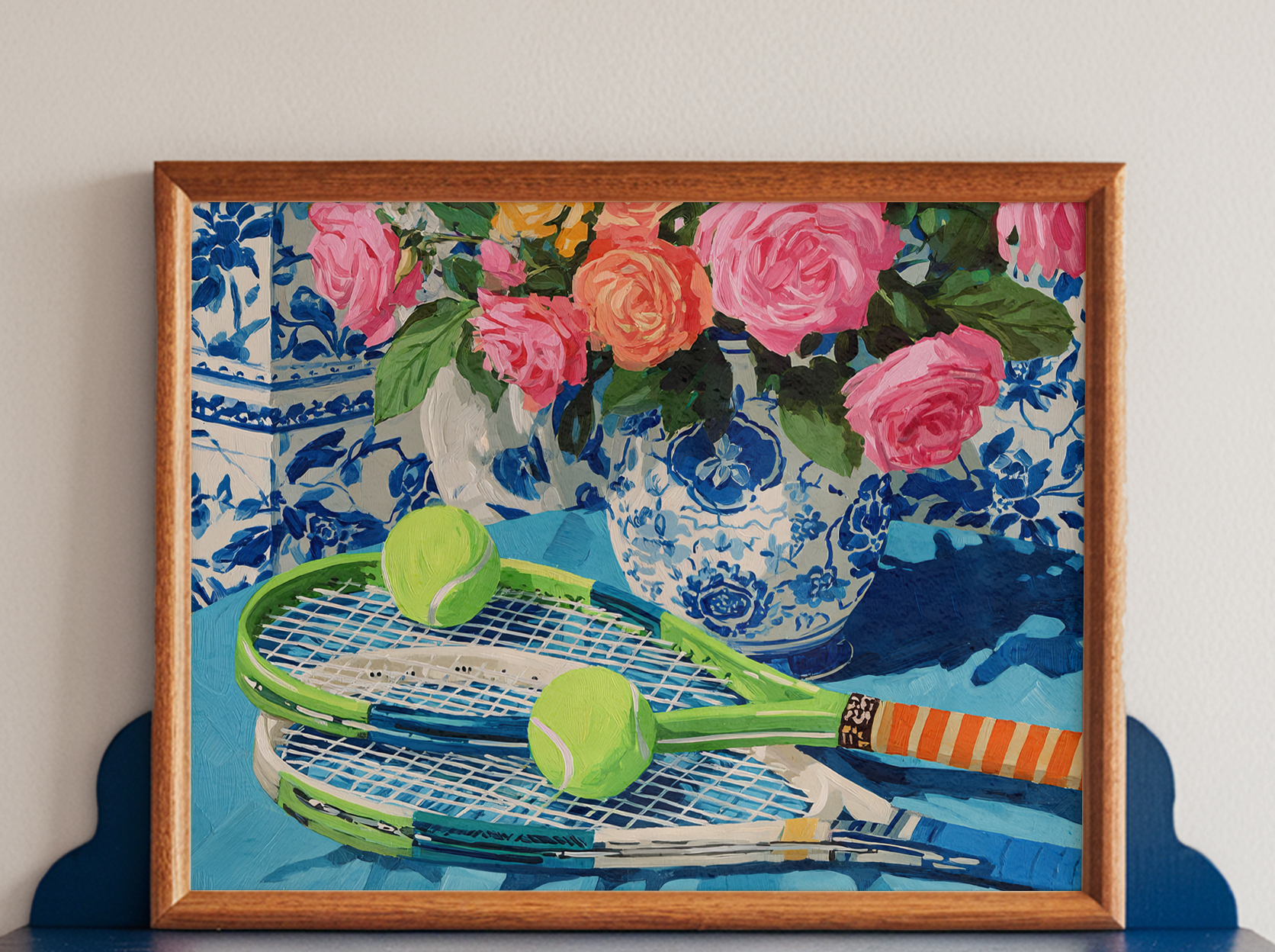 Tennis Floral Art Print — Preppy Botanical Decor