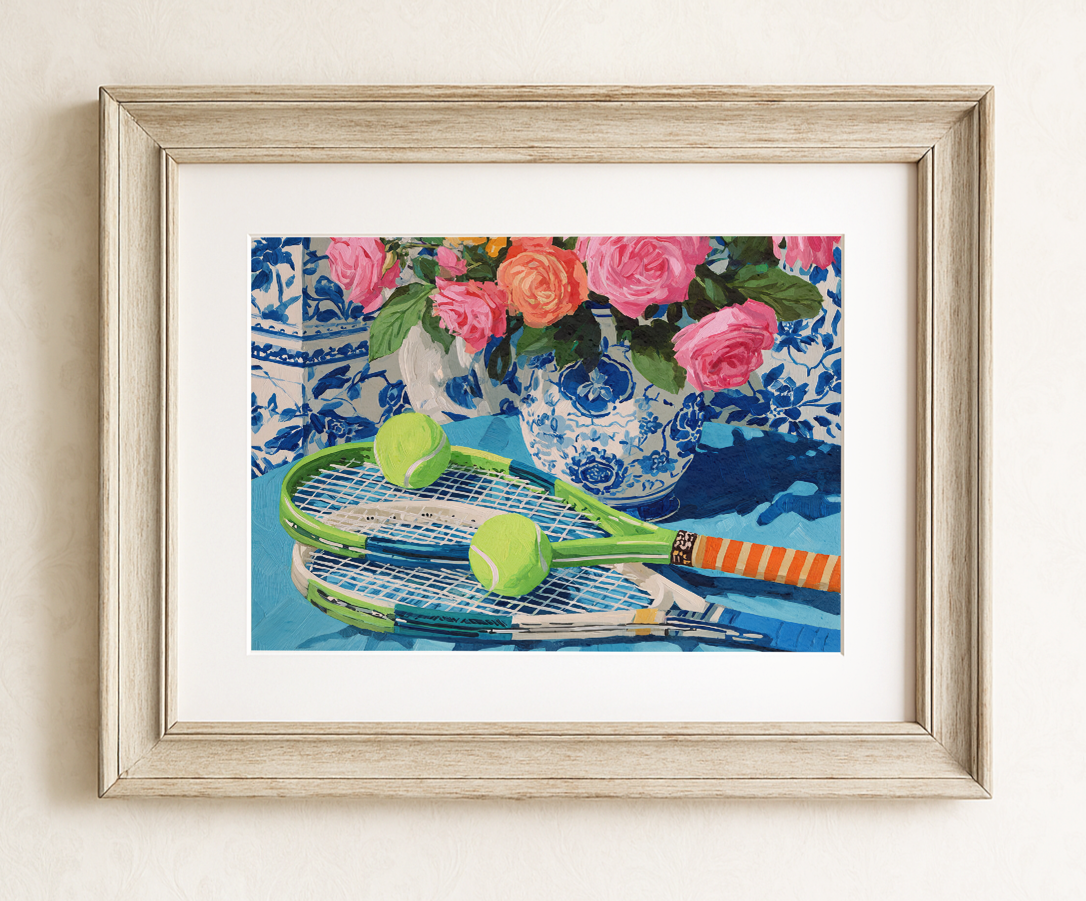 Tennis Floral Art Print — Preppy Botanical Decor
