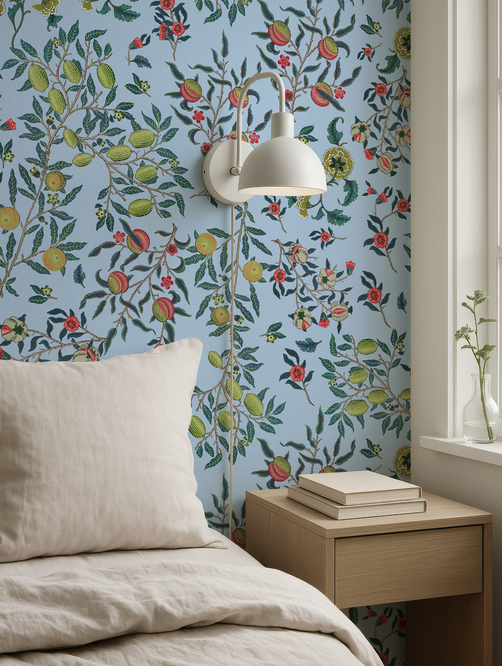 Vines William Morris Botanicals in Blue - Wallpaper
