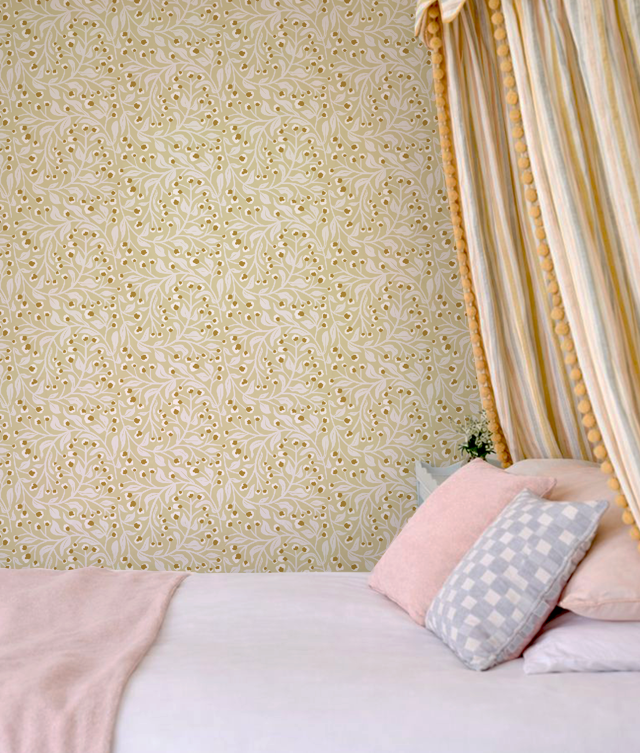 Gilded Branches in Ivory - Wallpaper