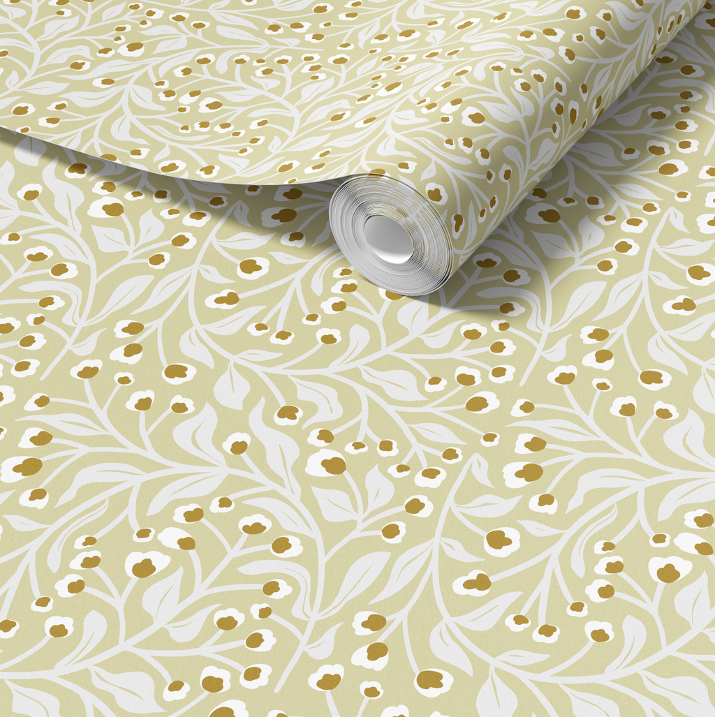 Gilded Branches in Ivory - Wallpaper