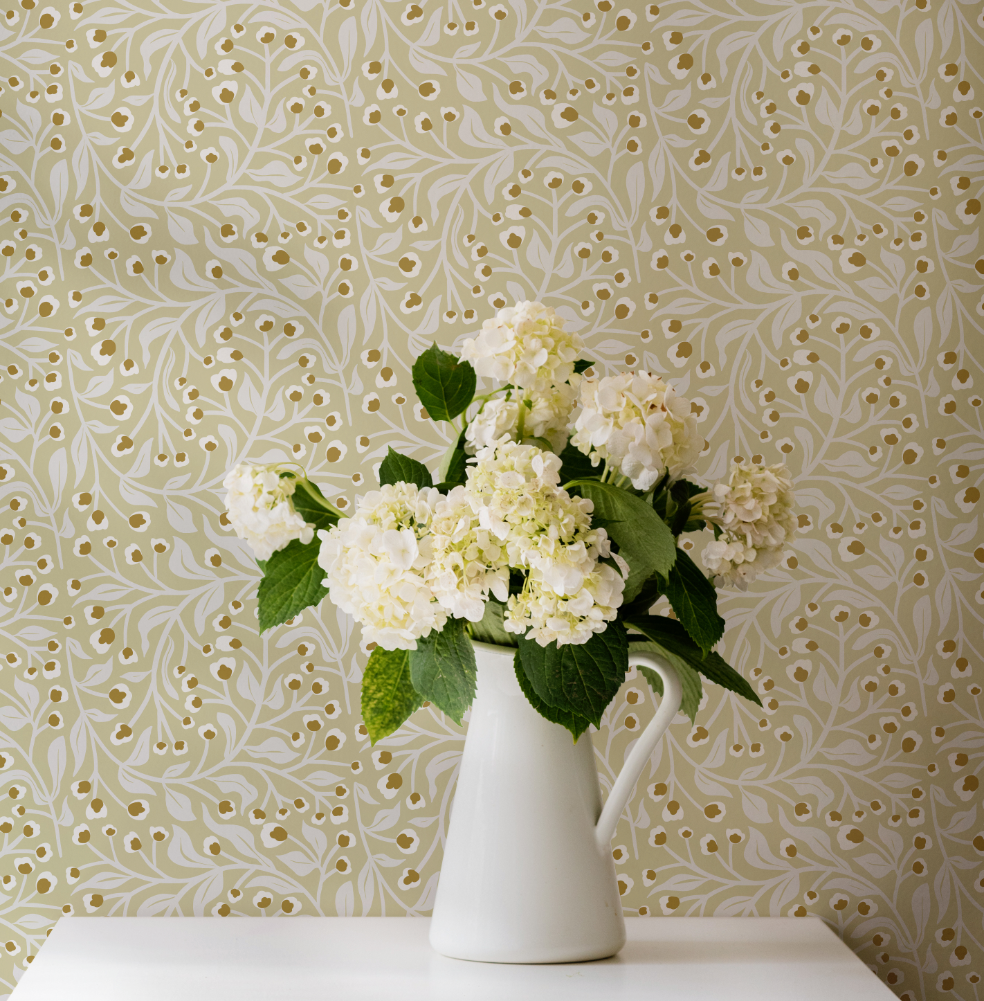Gilded Branches in Ivory - Wallpaper