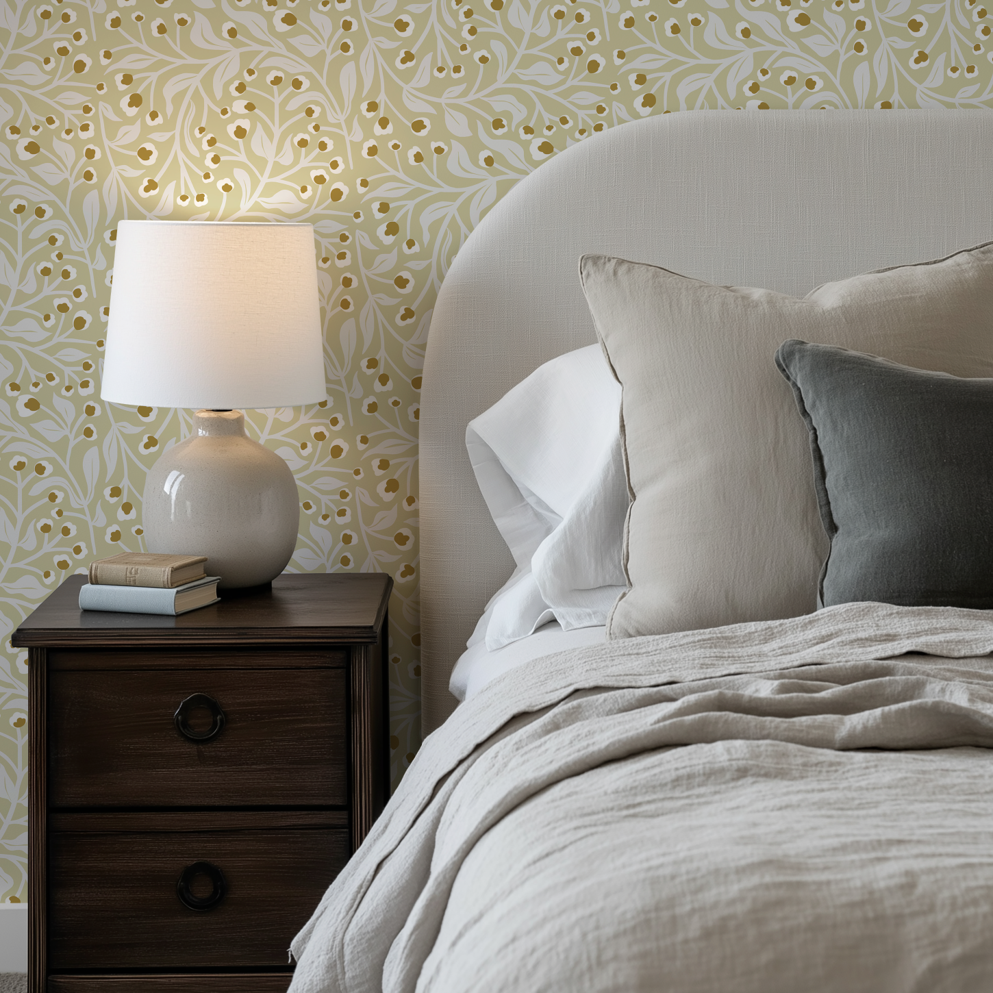 Gilded Branches in Ivory - Wallpaper