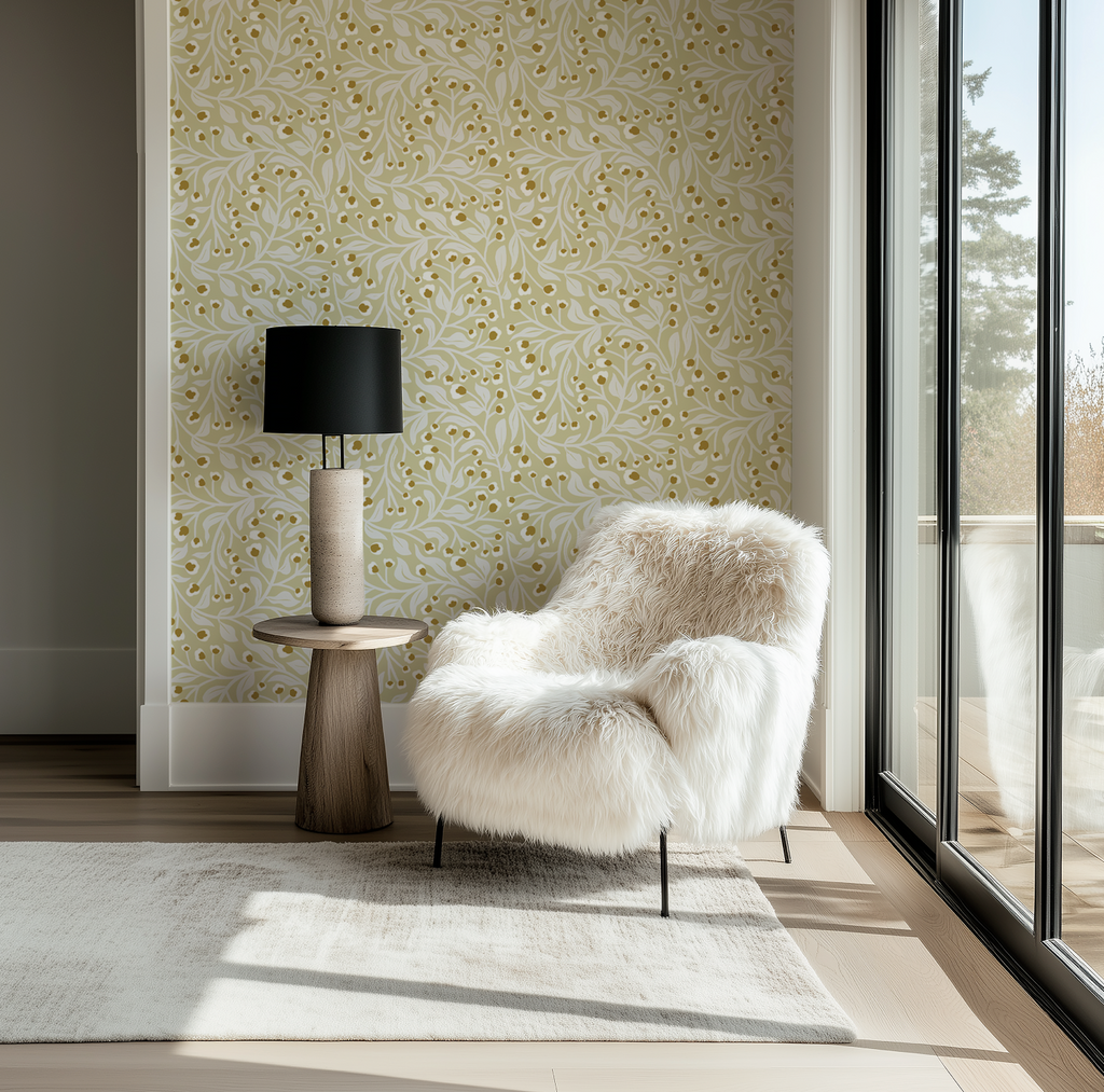 Gilded Branches in Ivory - Wallpaper