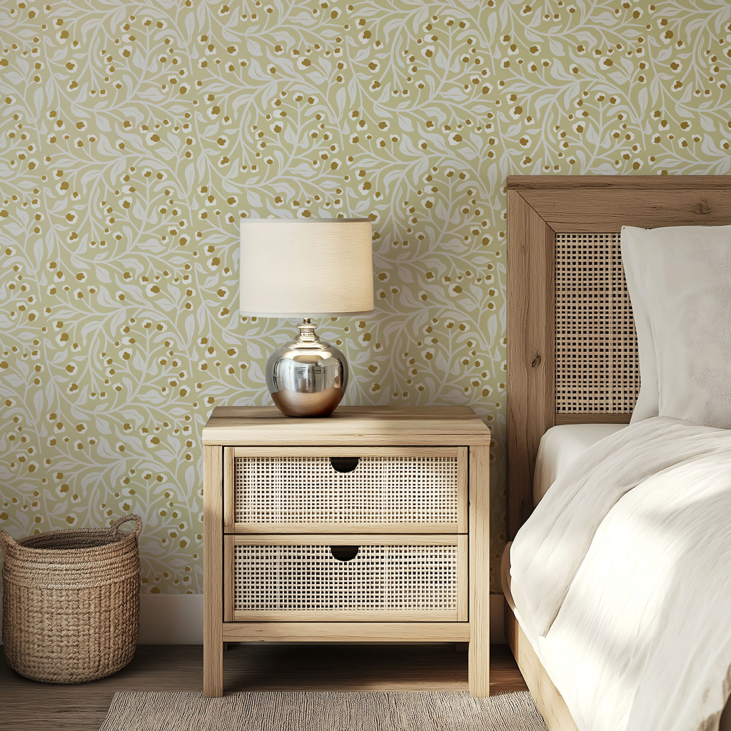 Gilded Branches in Ivory - Wallpaper