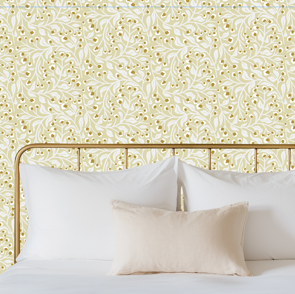 Gilded Branches in Ivory - Wallpaper