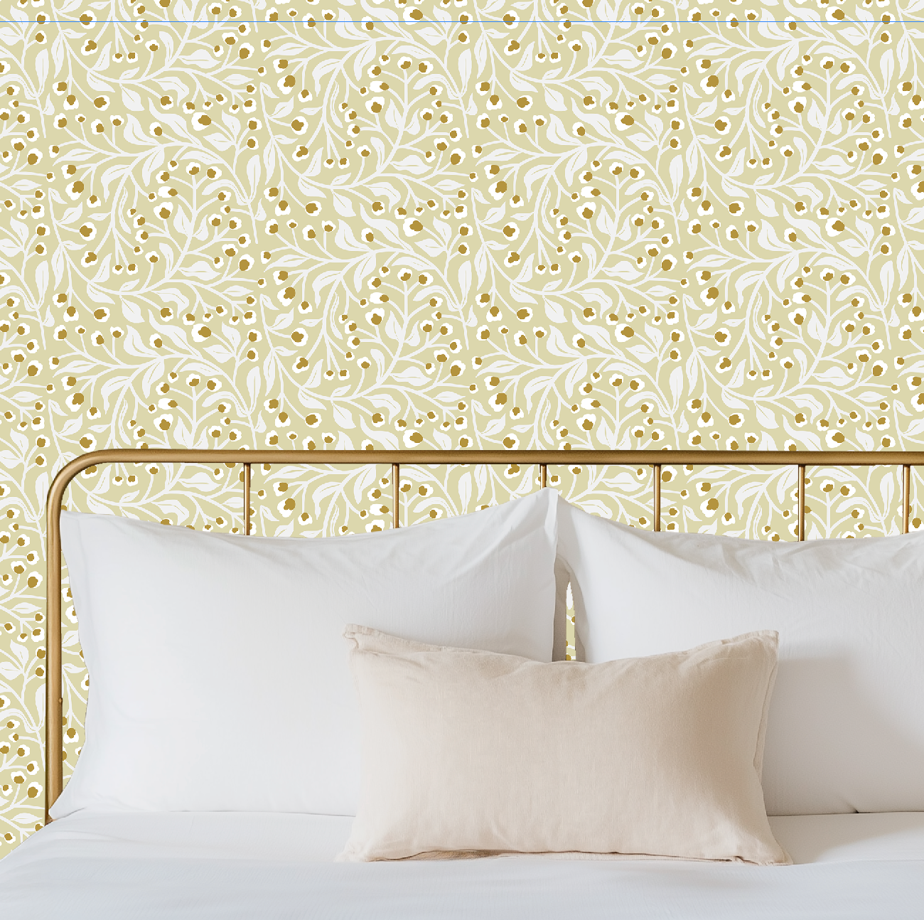 Gilded Branches in Ivory - Wallpaper