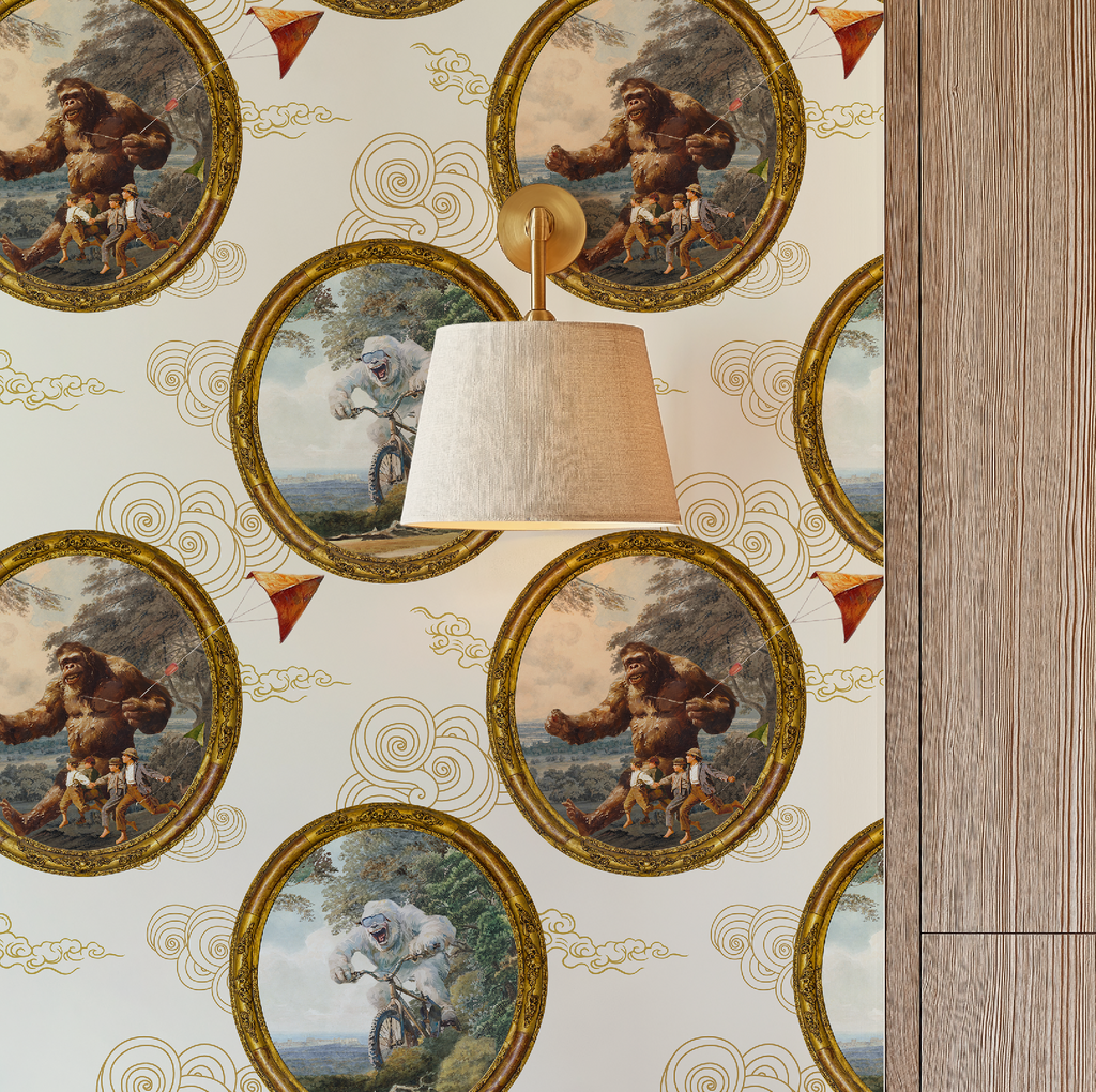 Fun Fantasy Snow Monster & Bigfoot Creatures in Ivory - Wallpaper