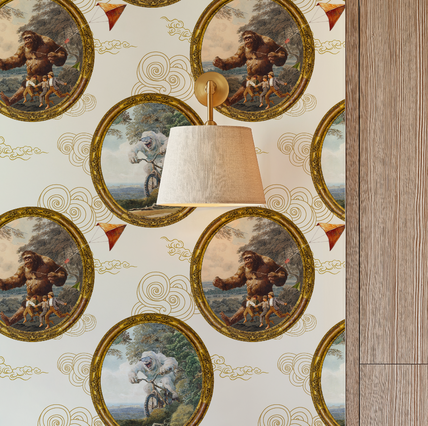 Fun Fantasy Snow Monster & Bigfoot Creatures in Ivory - Wallpaper