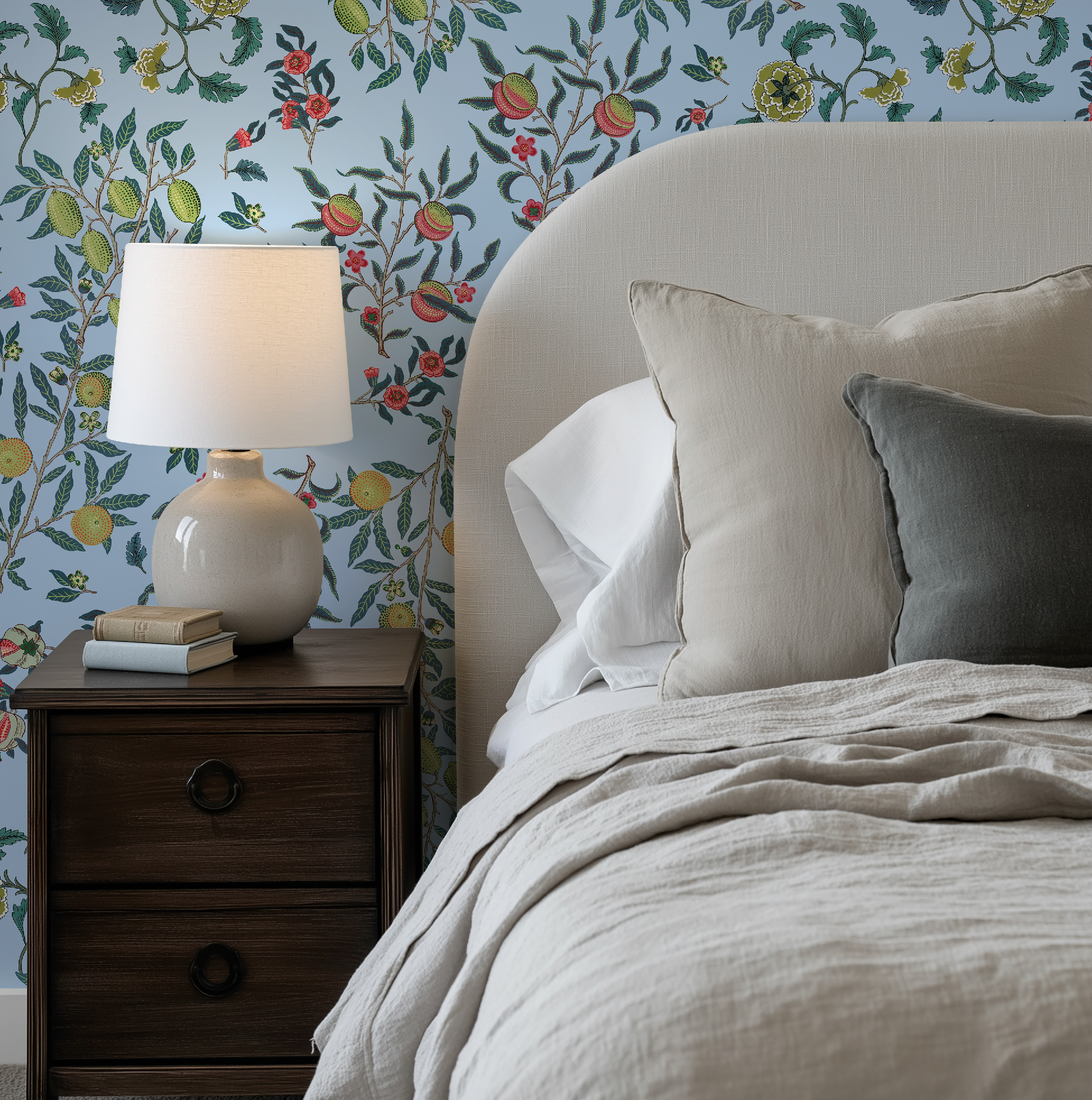 Vines William Morris Botanicals in Blue - Wallpaper