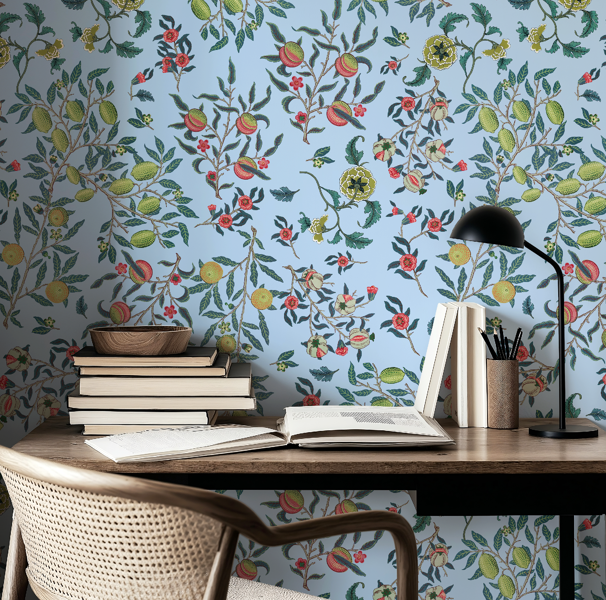 Vines William Morris Botanicals in Blue - Wallpaper