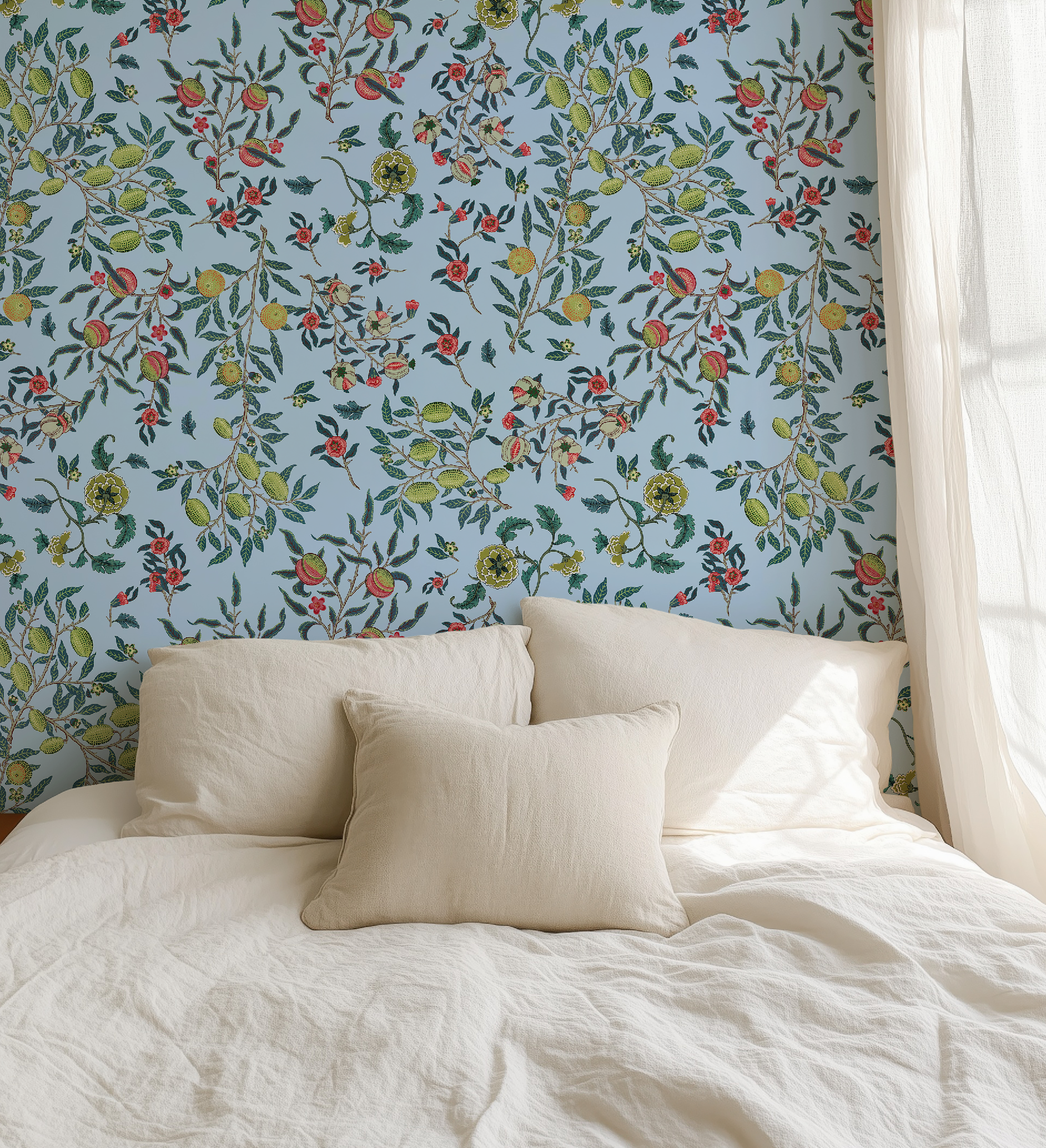 Vines William Morris Botanicals in Blue - Wallpaper