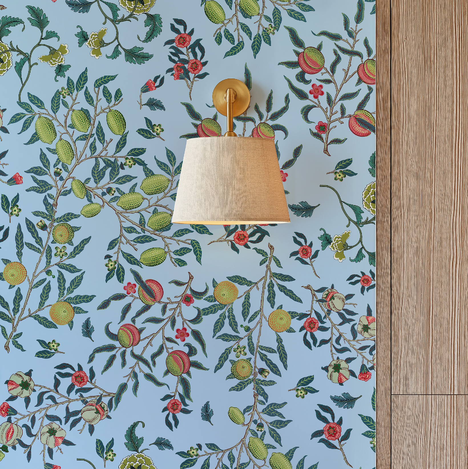 Vines William Morris Botanicals in Blue - Wallpaper