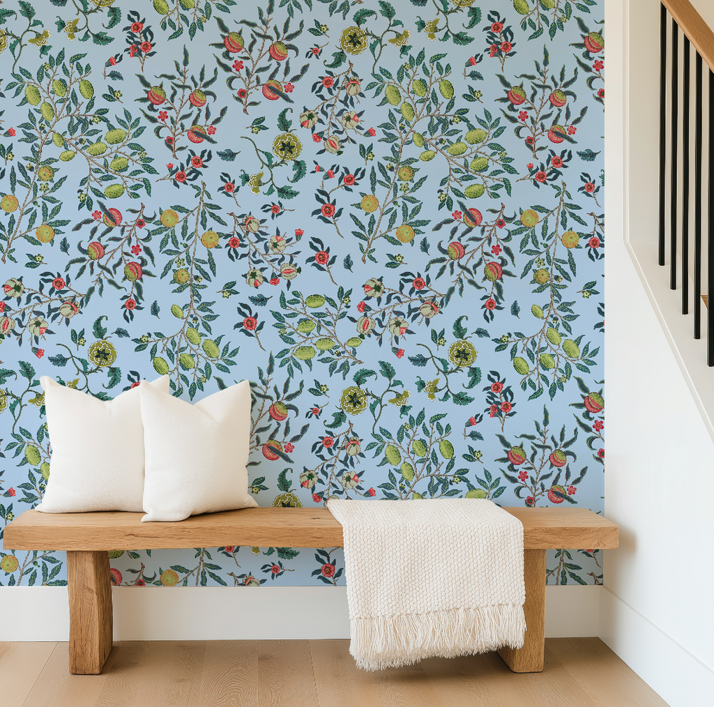 Vines William Morris Botanicals in Blue - Wallpaper