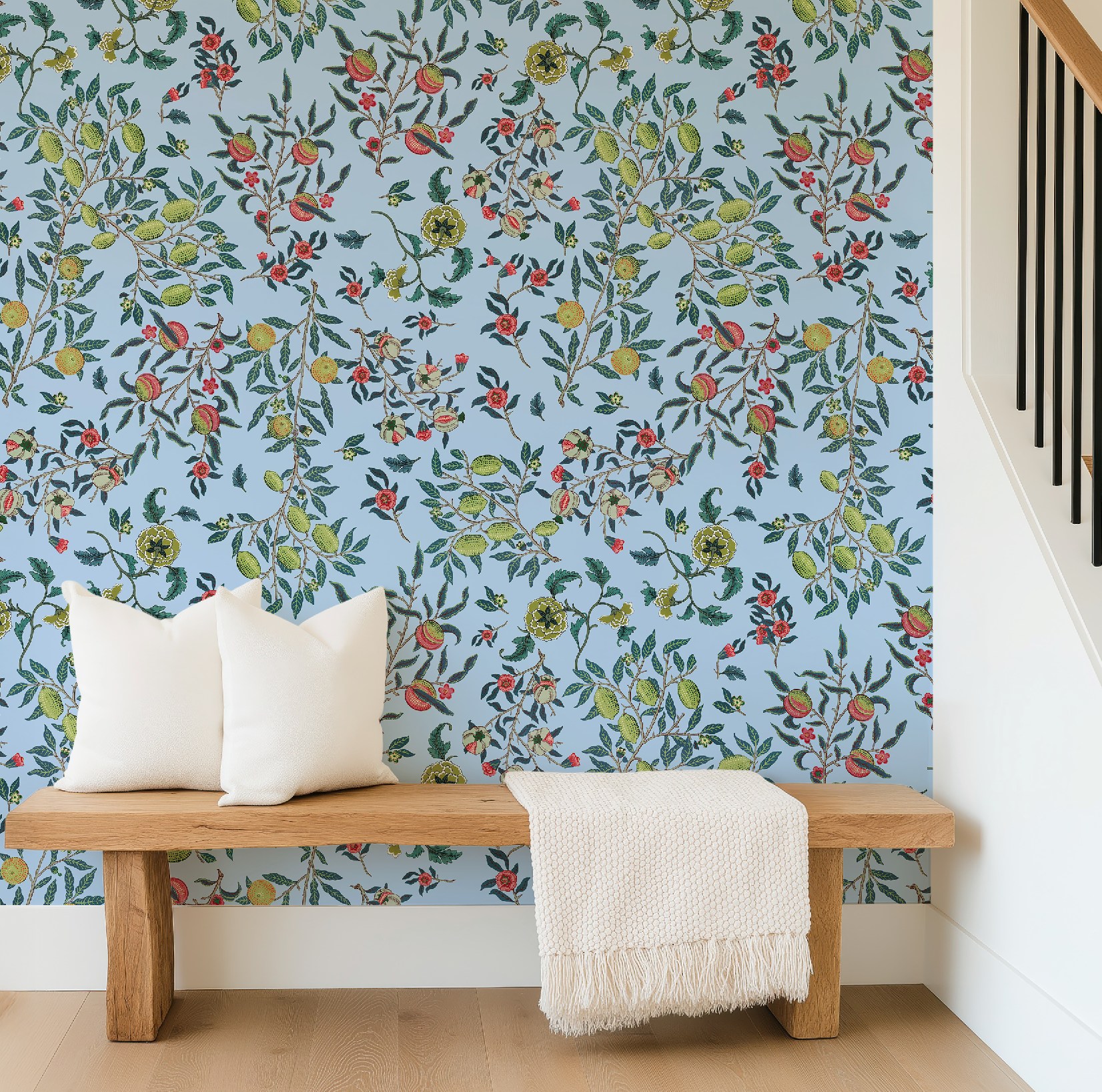 Vines William Morris Botanicals in Blue - Wallpaper