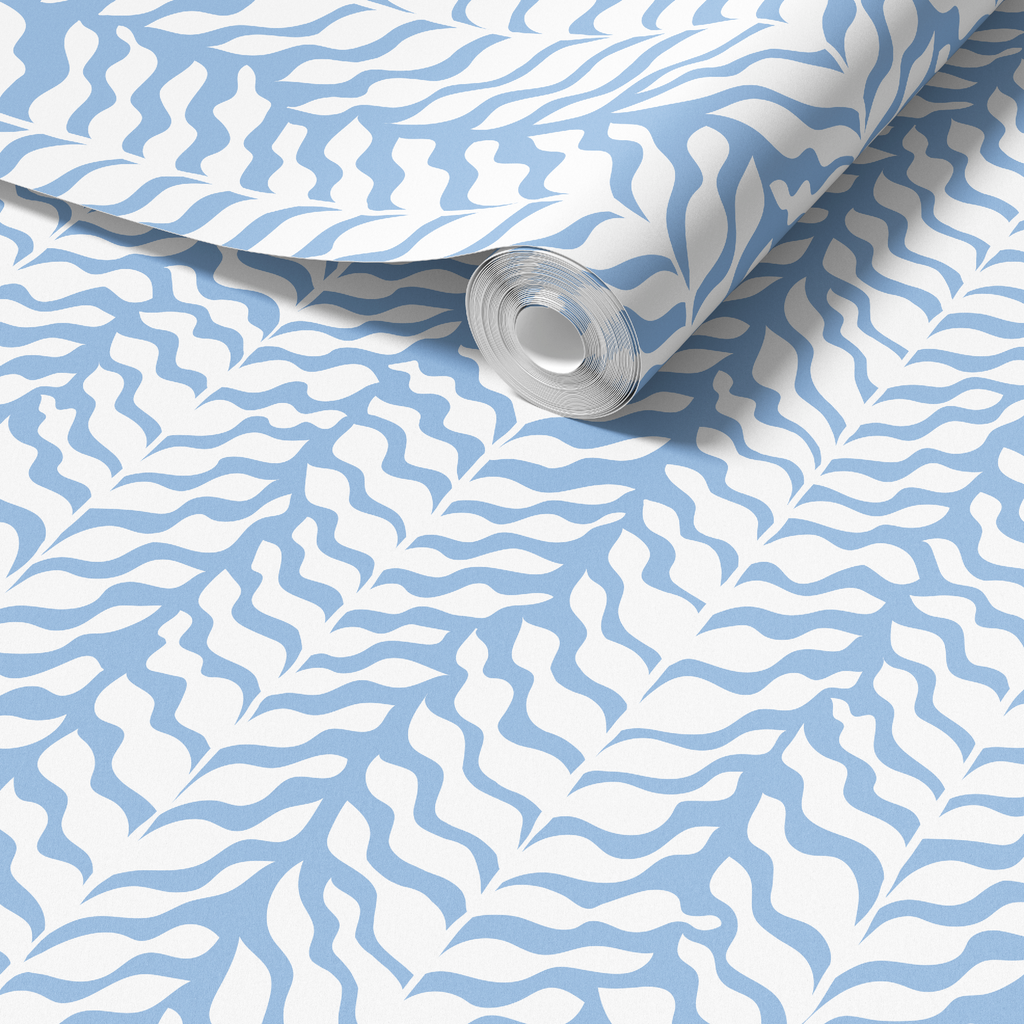 Boho Garden Blue Trellis Botanical - Wallpaper