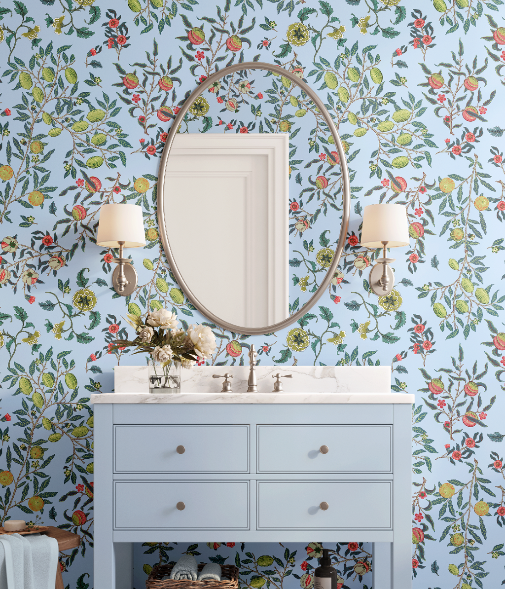 Vines William Morris Botanicals in Blue - Wallpaper