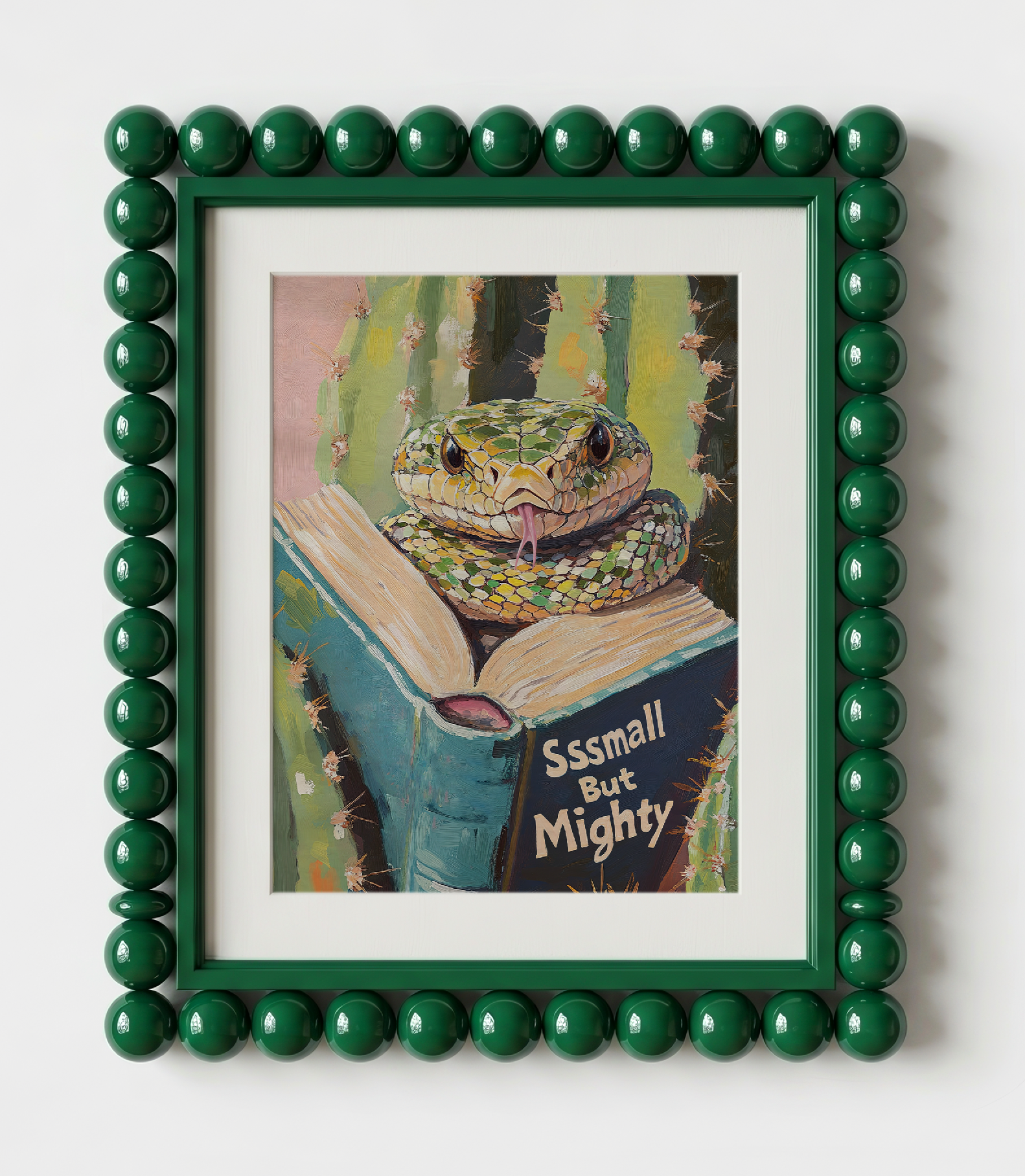 Snake Reading Book Wall Art, Sssmall But Mighty Print, Whimsical Animal Art, Book Lover Gift, Library Decor, Literary Wall Art