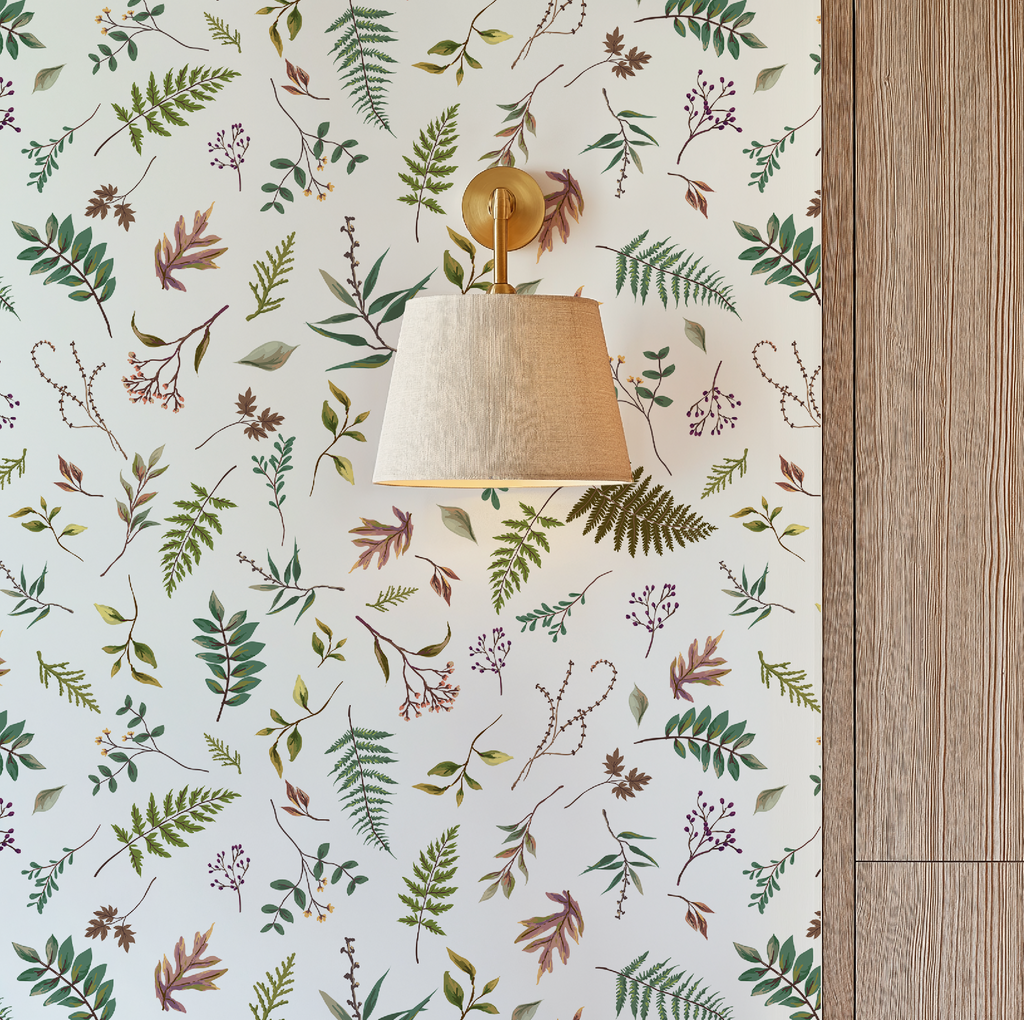 Cabin in the Woods Leaves in White