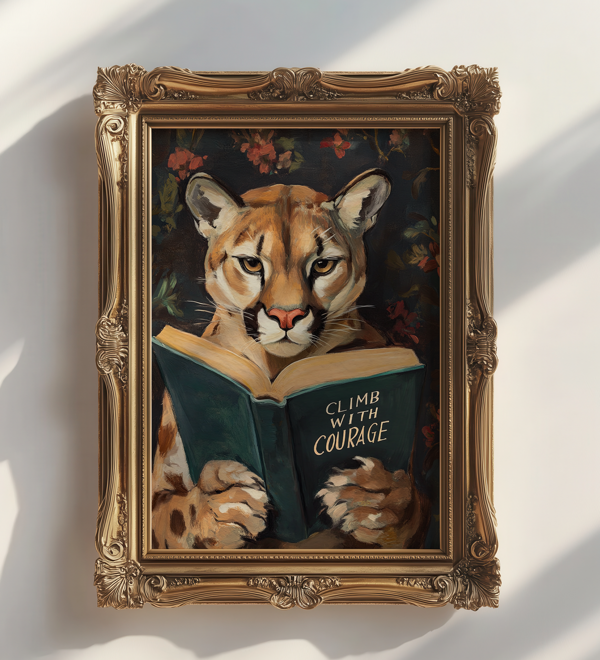 Cougar Climb with Courage Motivational Reading Print