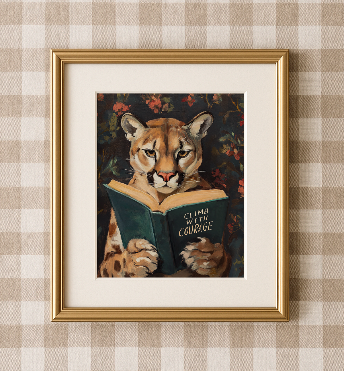 Cougar Climb with Courage Motivational Reading Print