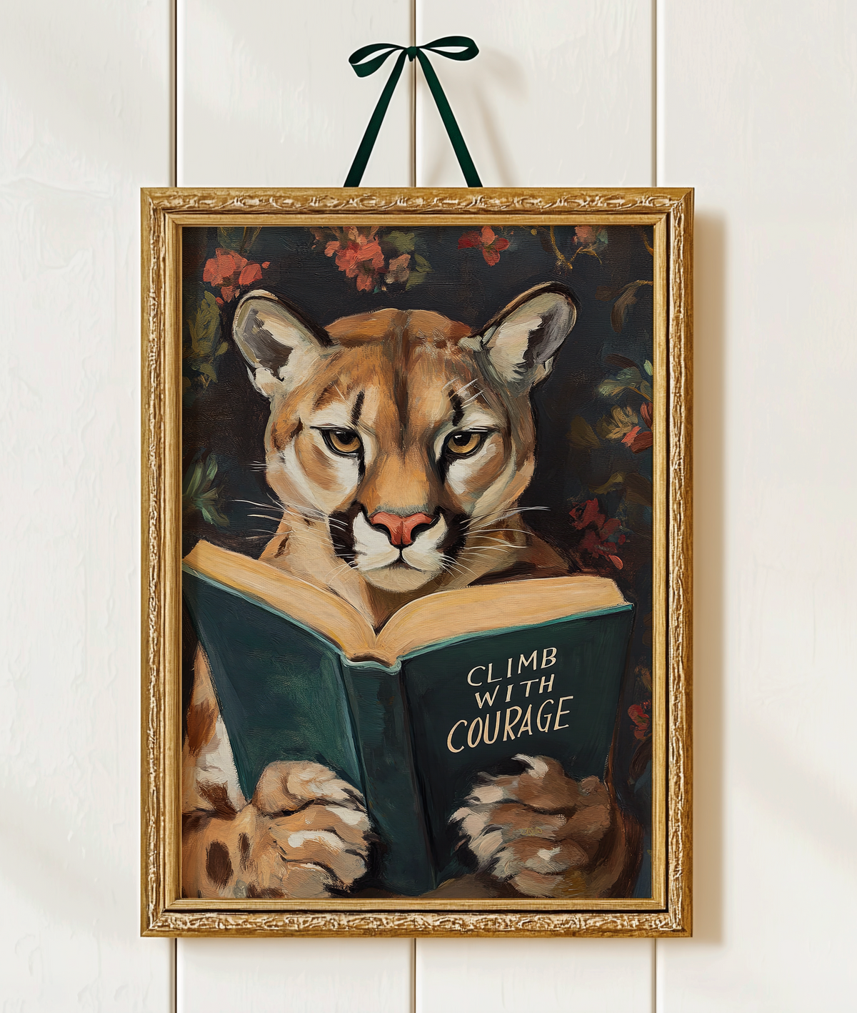 Cougar Climb with Courage Motivational Reading Print