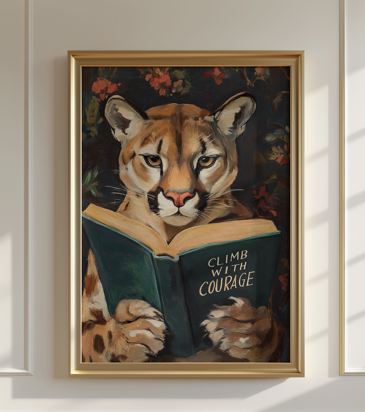 Cougar Climb with Courage Motivational Reading Print