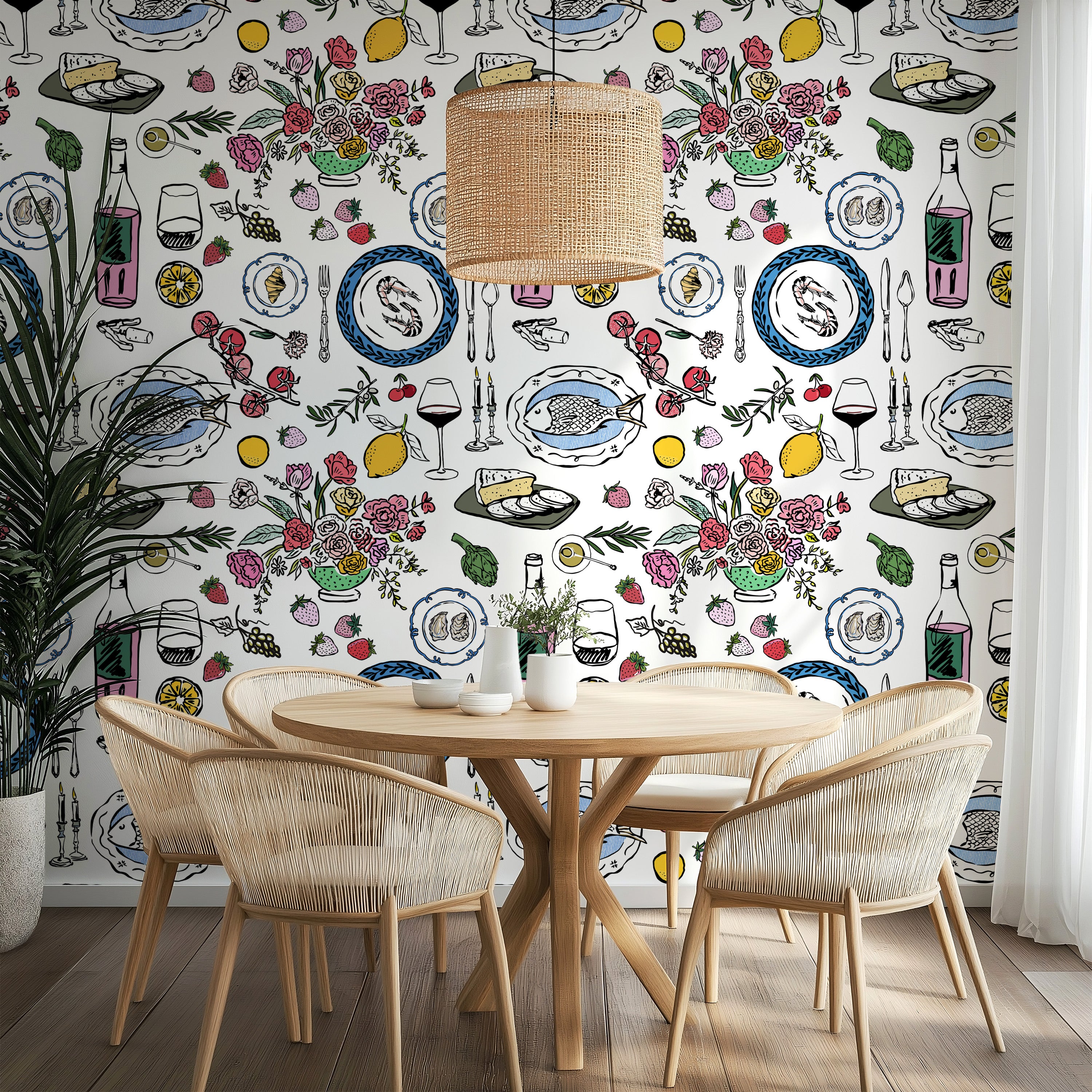 Sunday Dinner Tablescape Wallpaper