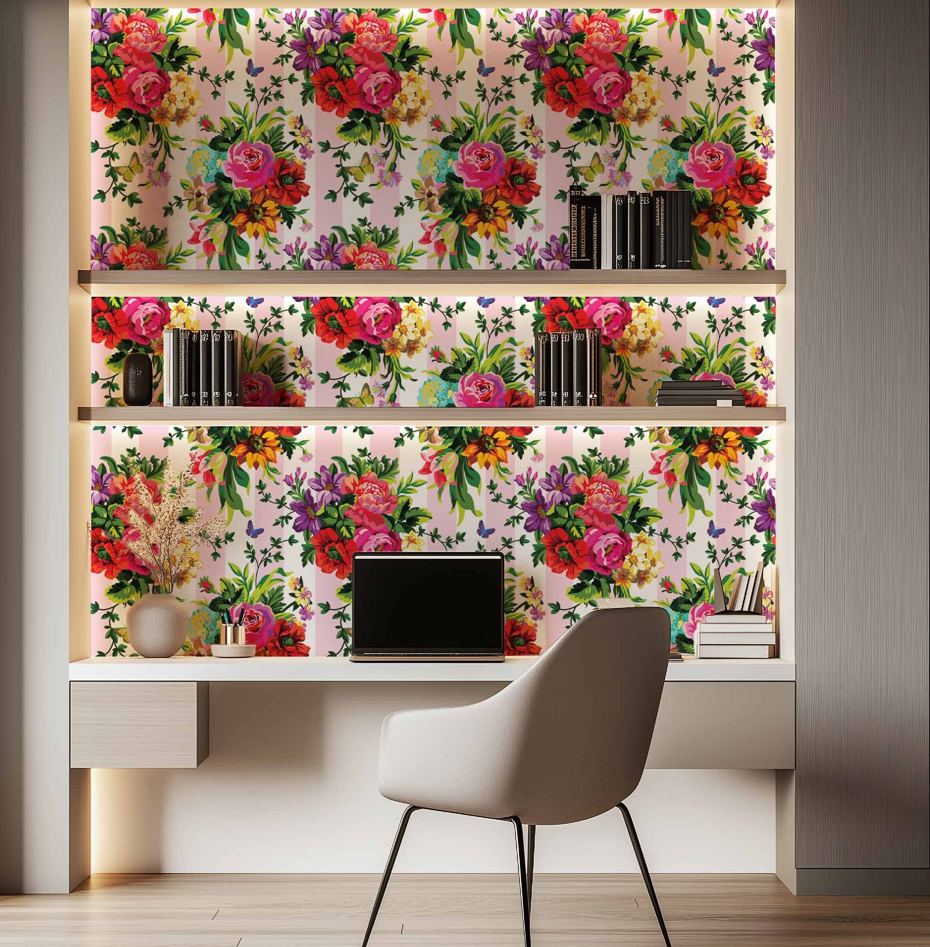 Vibrant Floral Pop Wallpaper - Small
