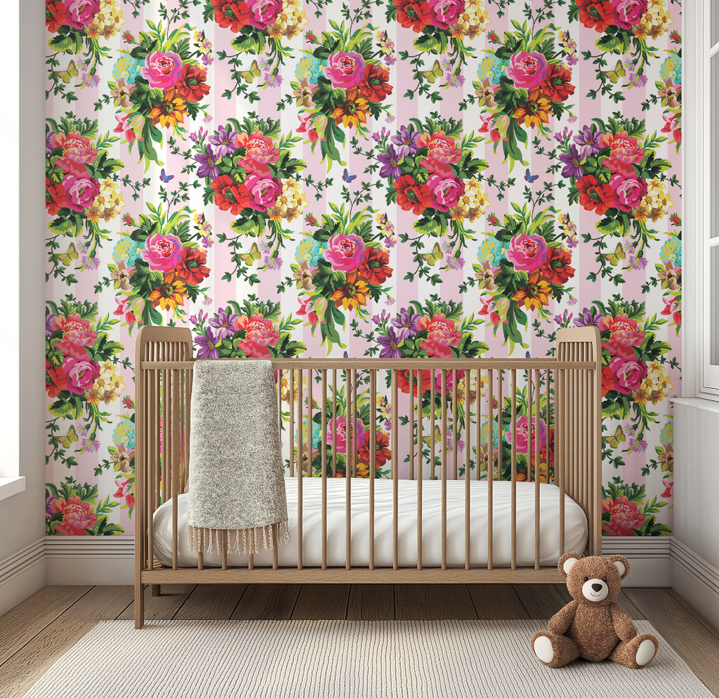 Vibrant Floral Pop Wallpaper - Small