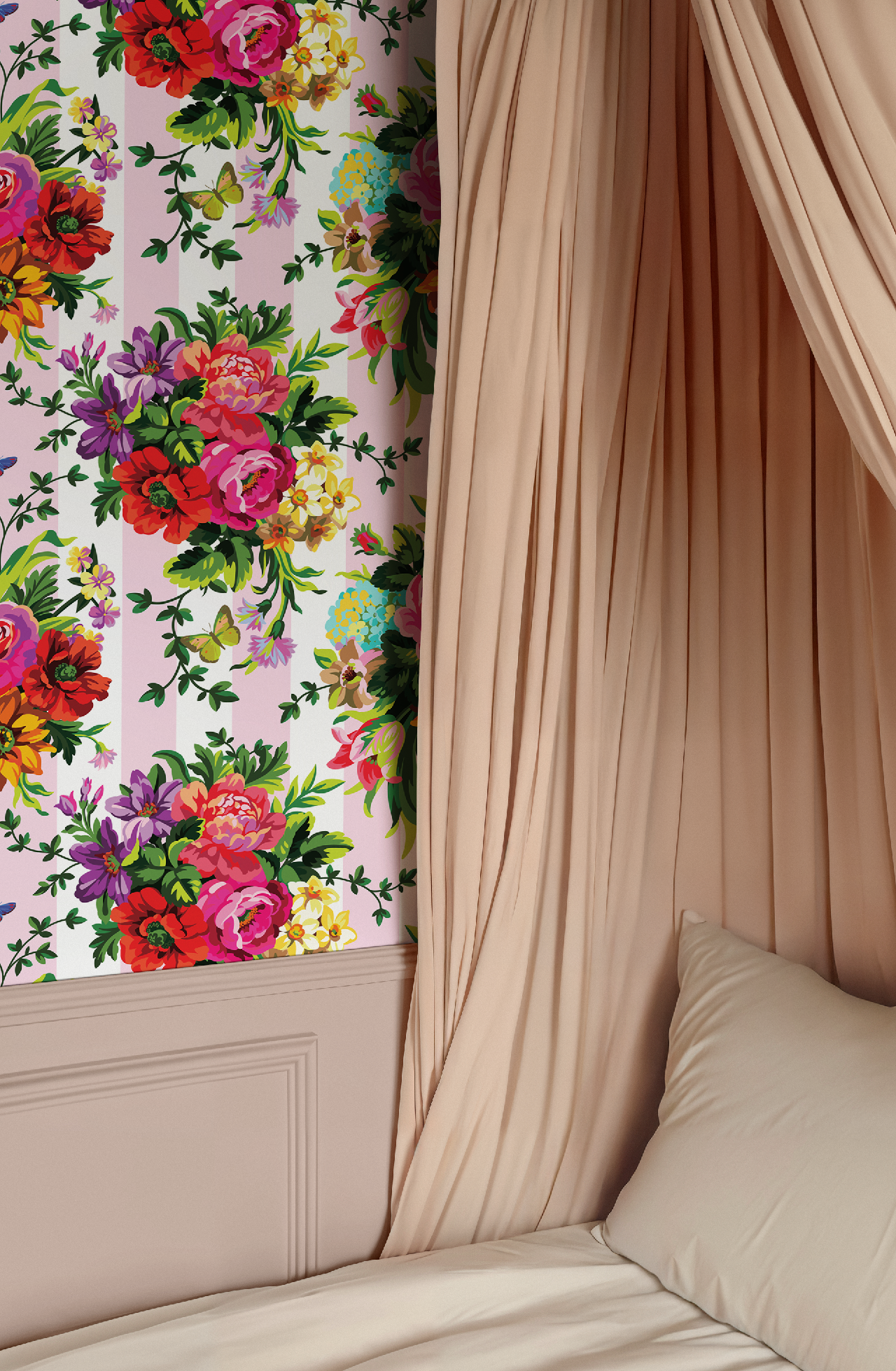 Vibrant Floral Pop Wallpaper - Small