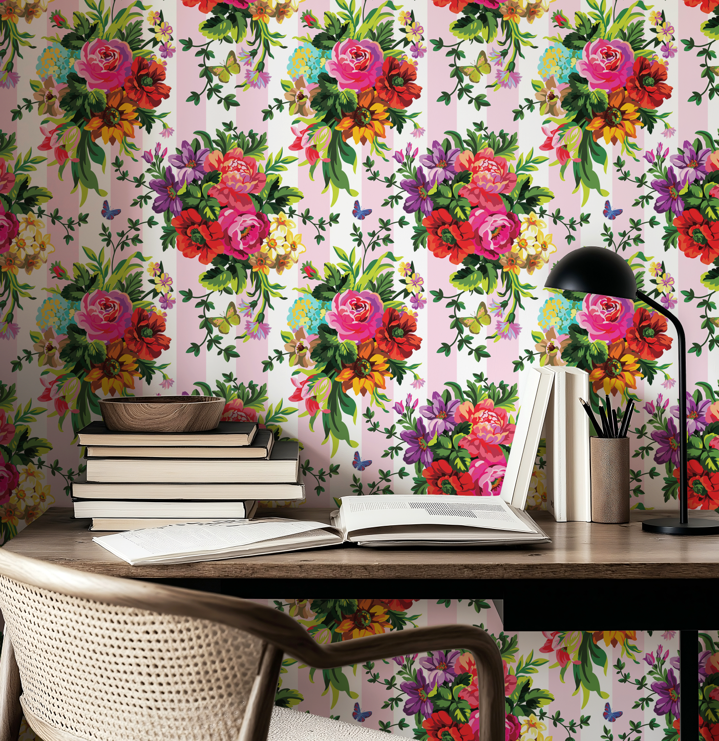 Vibrant Floral Pop Wallpaper - Small