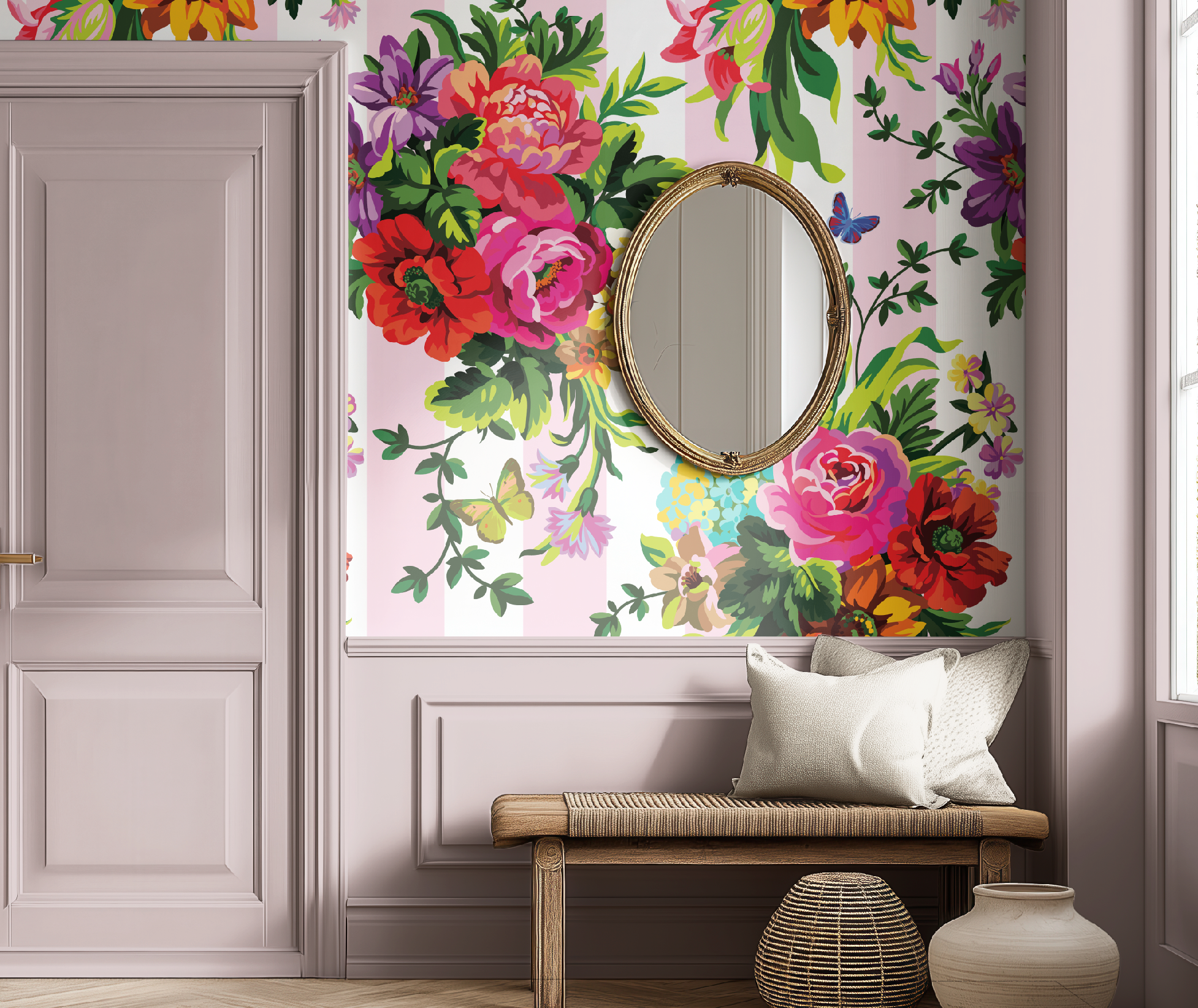 Vibrant Floral Pop Wallpaper - Large