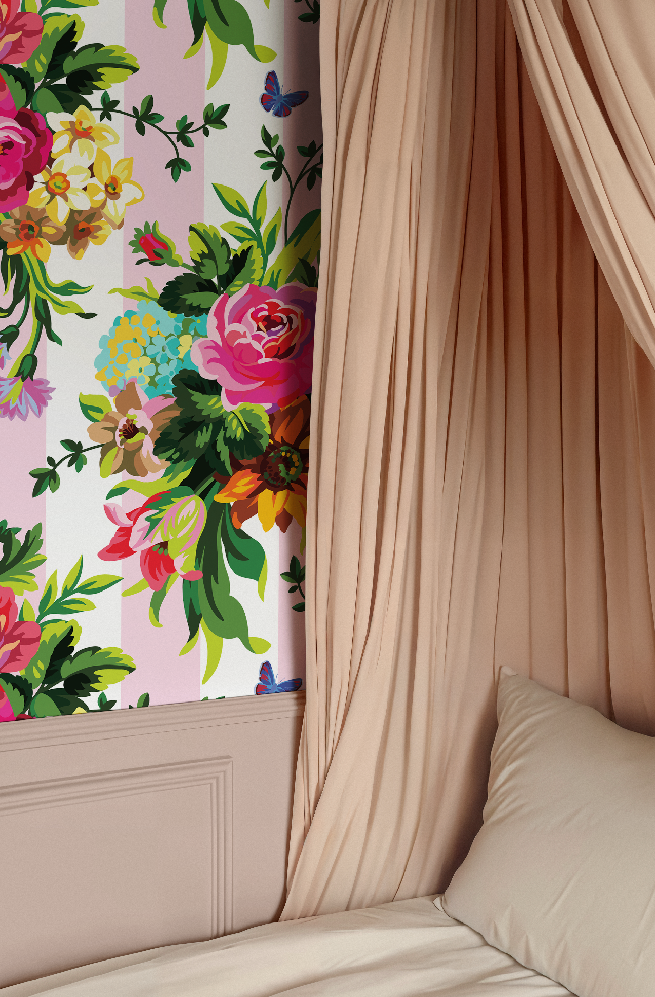 Vibrant Floral Pop Wallpaper - Large