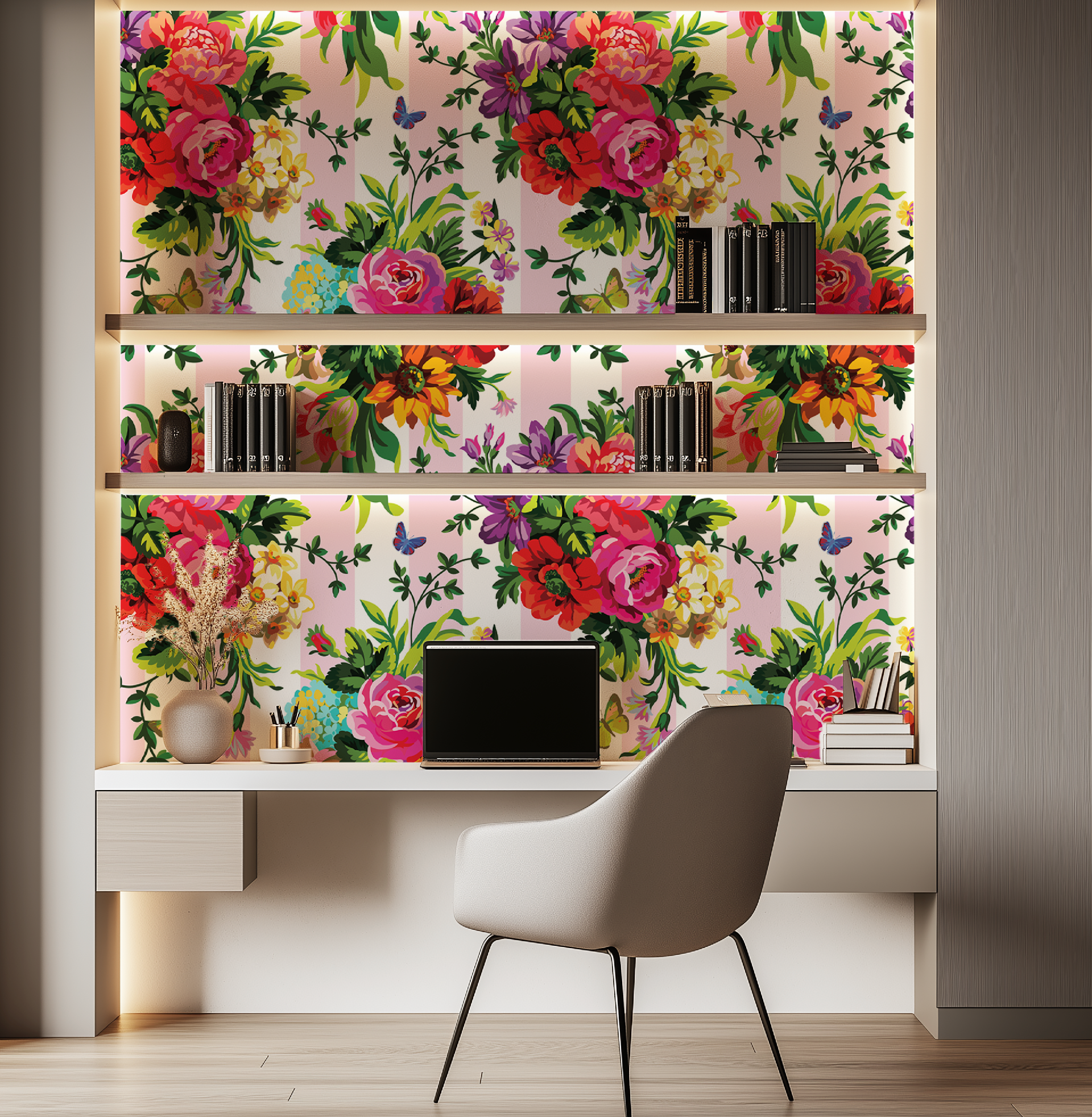 Vibrant Floral Pop Wallpaper - Large