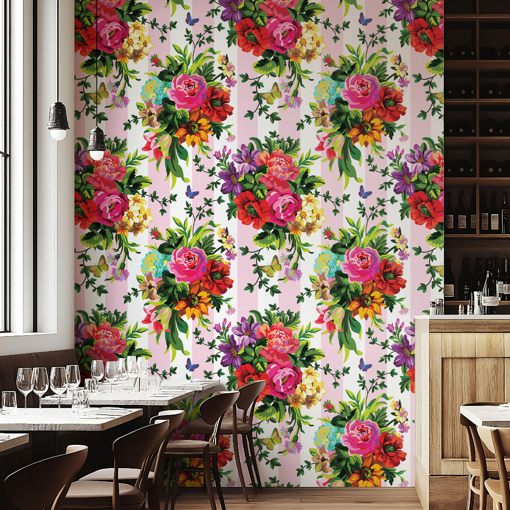 Vibrant Floral Pop Wallpaper - Large