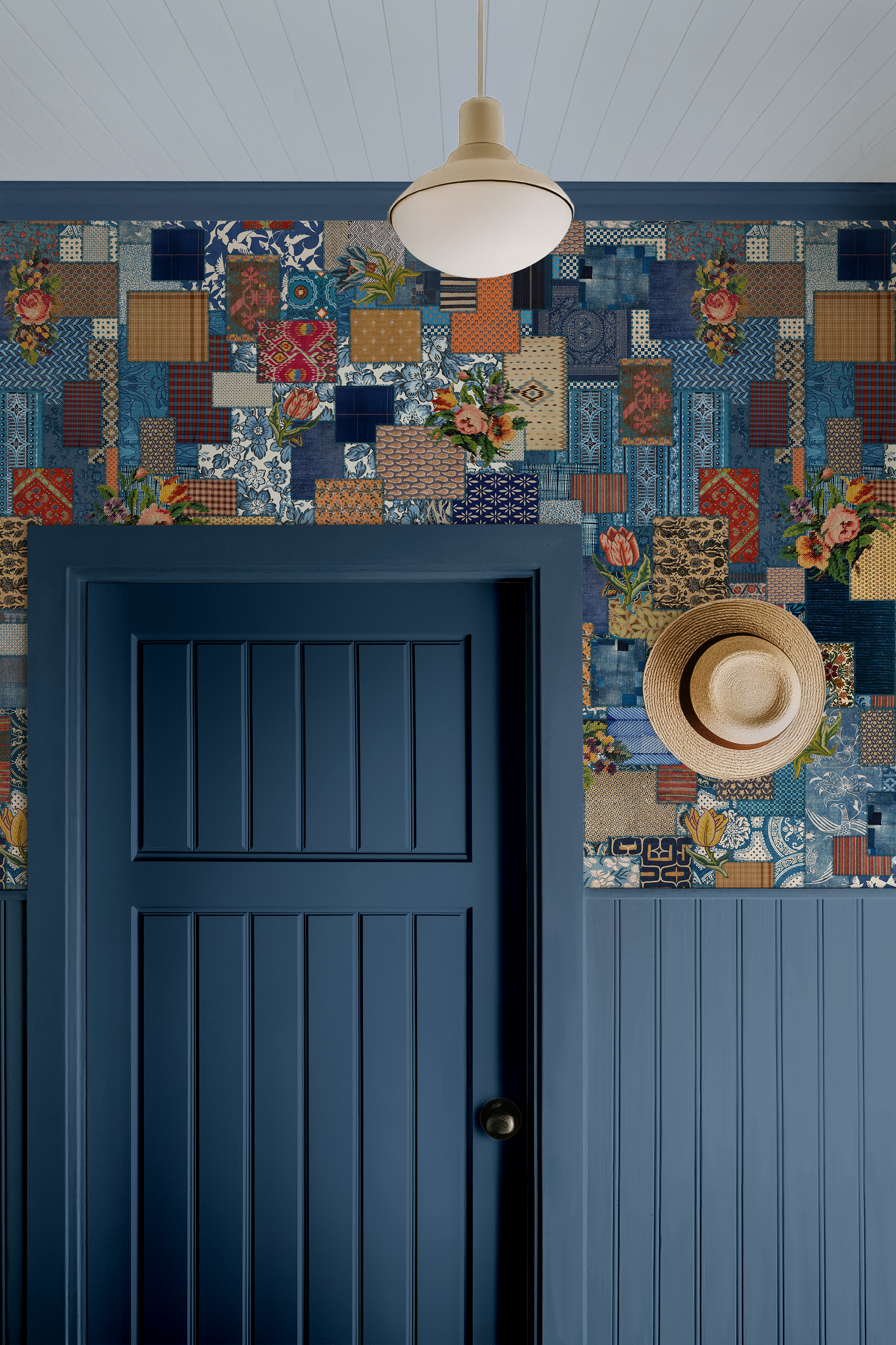 Boho Vintage Patchwork Wallpaper by RebelMod